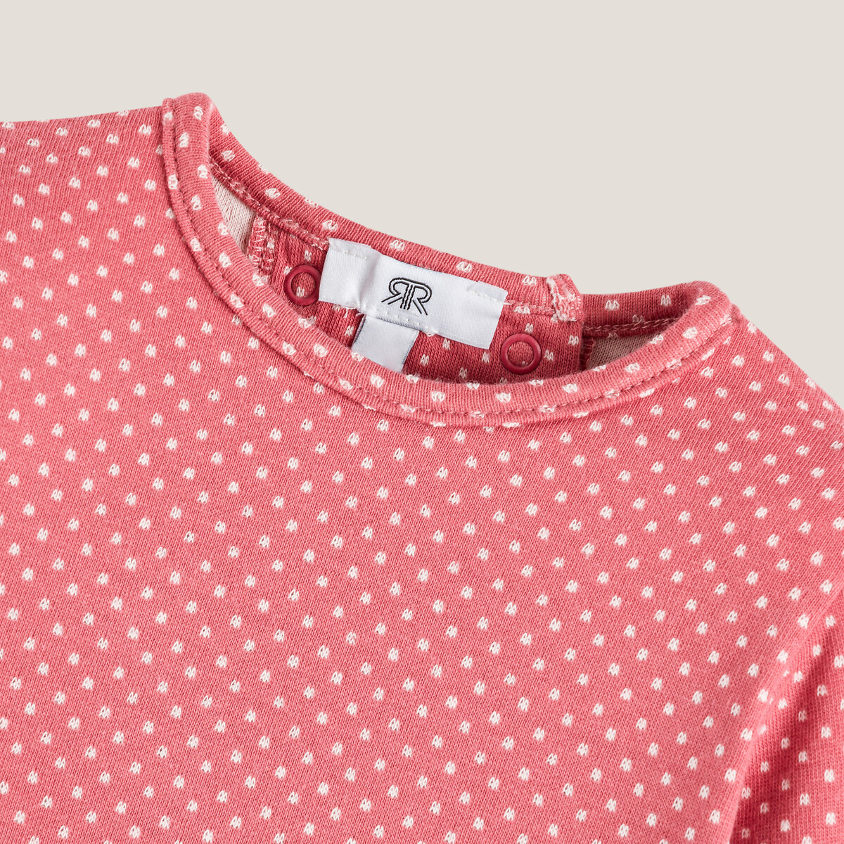 Комплект из 2 вещей футболка LA REDOUTE COLLECTIONS шаровары с принтом в горошек 3 мес. - 60 см розовый, размер 3 - фото 4