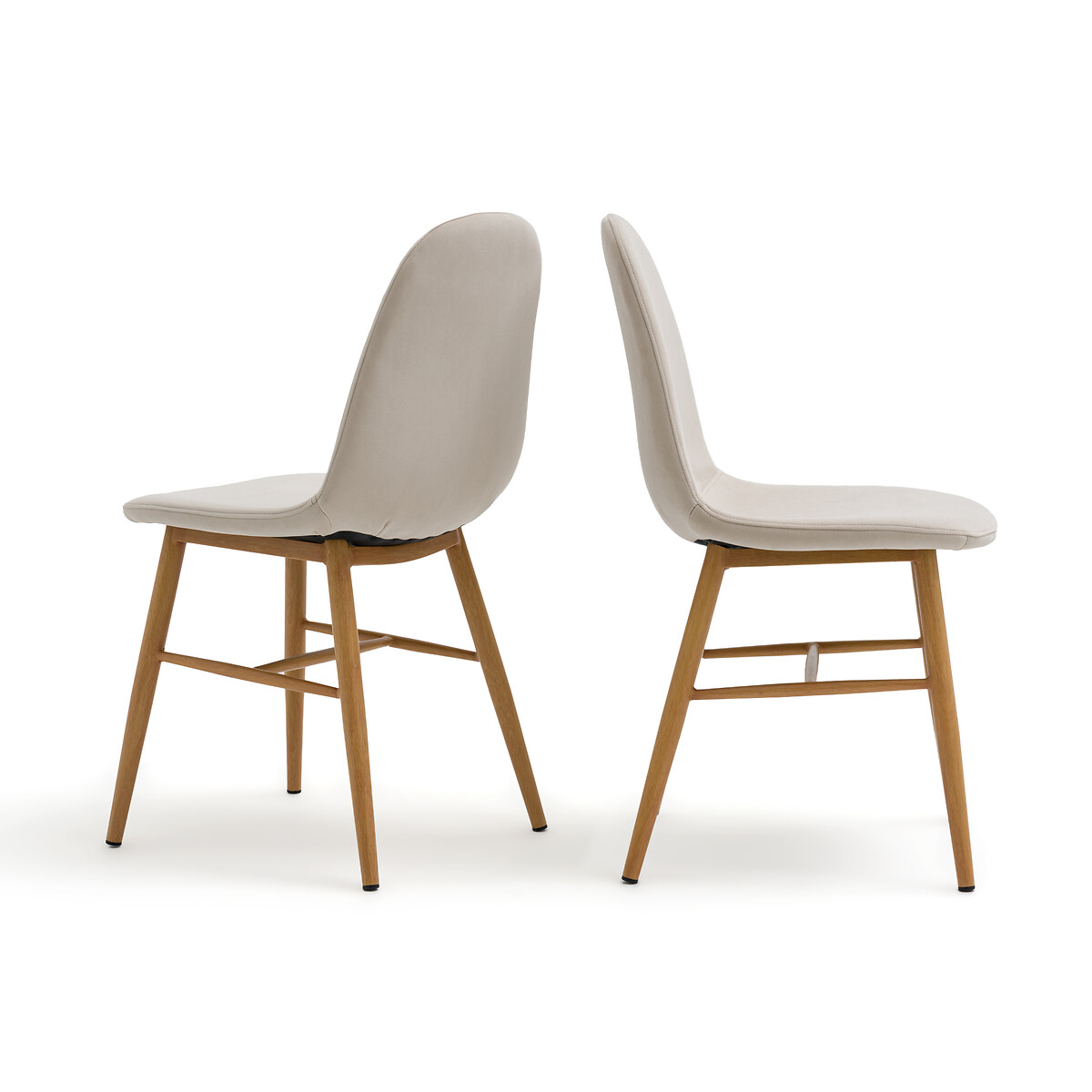 Комплект из двух стульев с LA REDOUTE INTERIEURS Обивкой из велюра Polina единый размер бежевый - фото 2