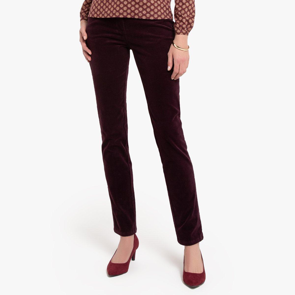 

Брюки La Redoute, Фиолетовый, Из велюра стретч 44 (FR) - 50 (RUS) фиолетовый