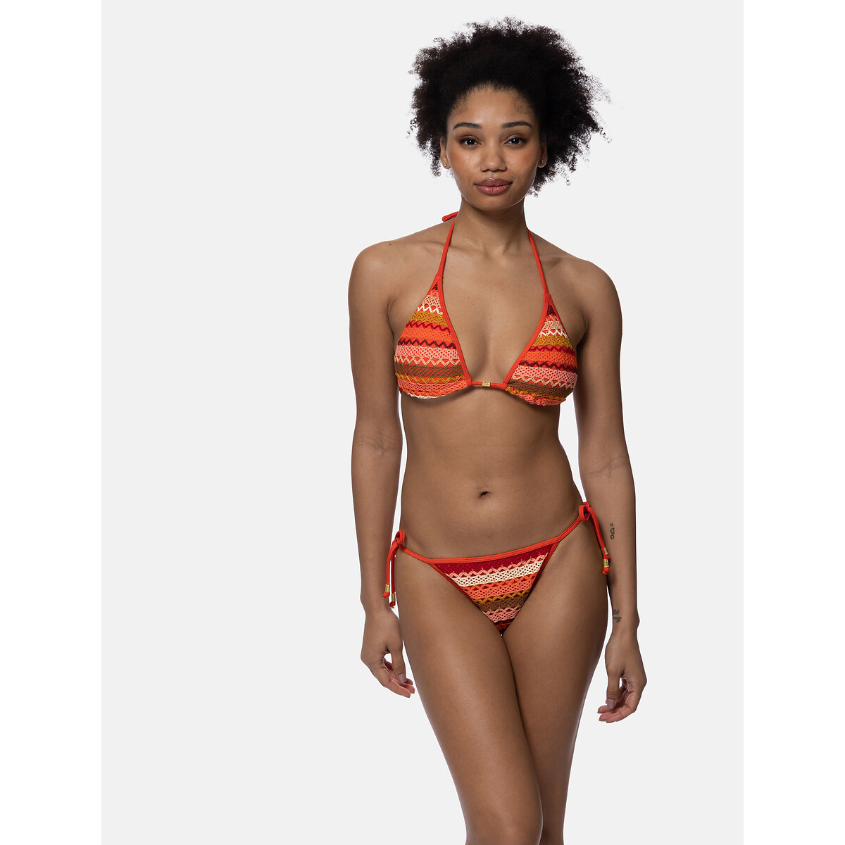 Плавки От купальника с завязками и вышивкой крючком Porto Novo M оранжевый LaRedoute, размер M - фото 5