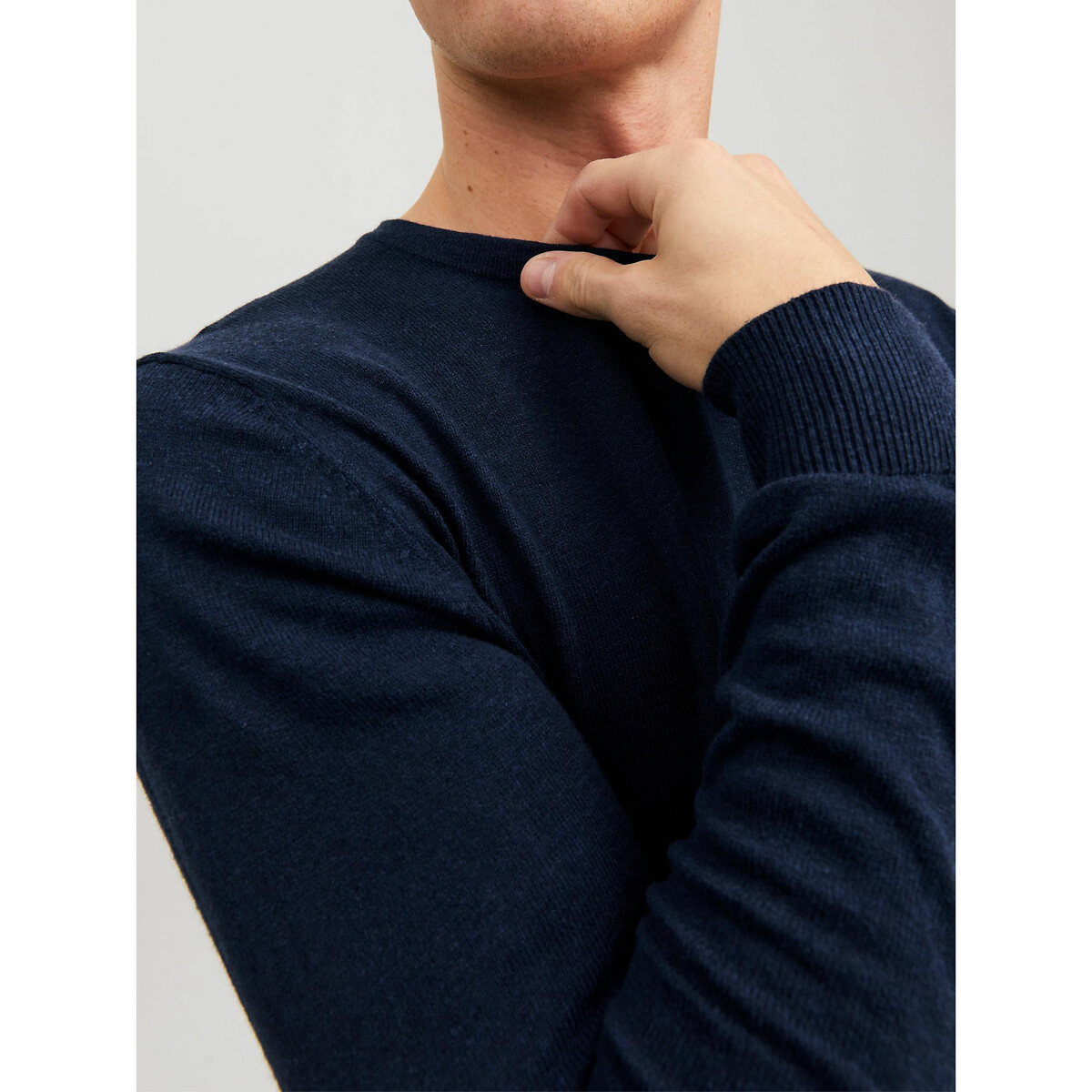 Пуловер С круглым вырезом L синий LaRedoute, размер L - фото 3