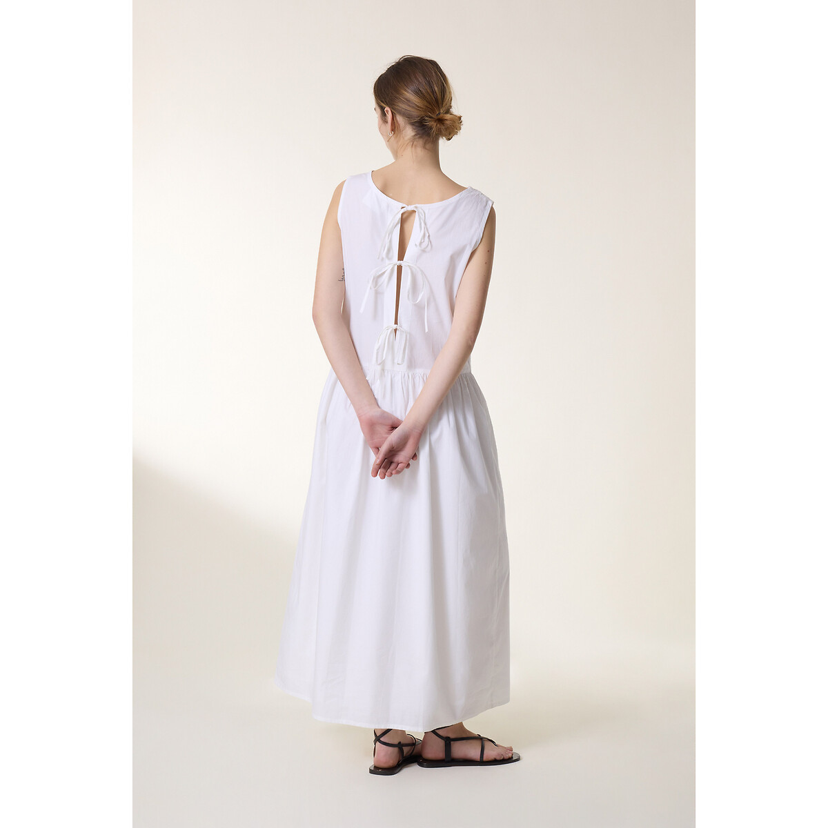 Платье-миди без рукавов с вышивкой RIVER  M белый LaRedoute, размер M - фото 3