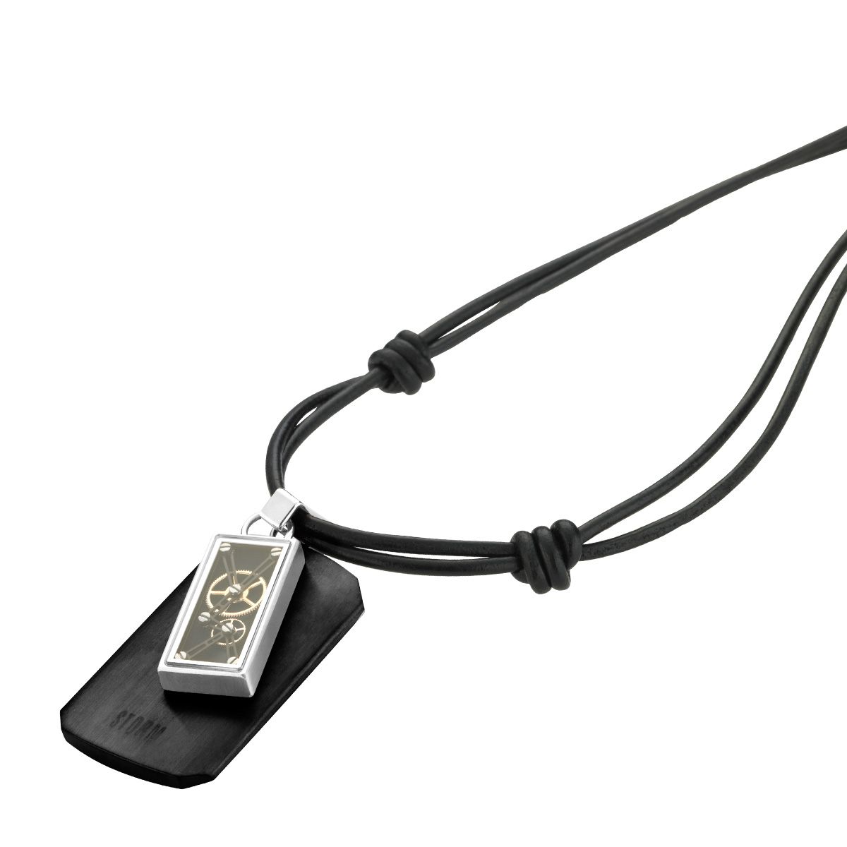 Pendentif Acier Cuir