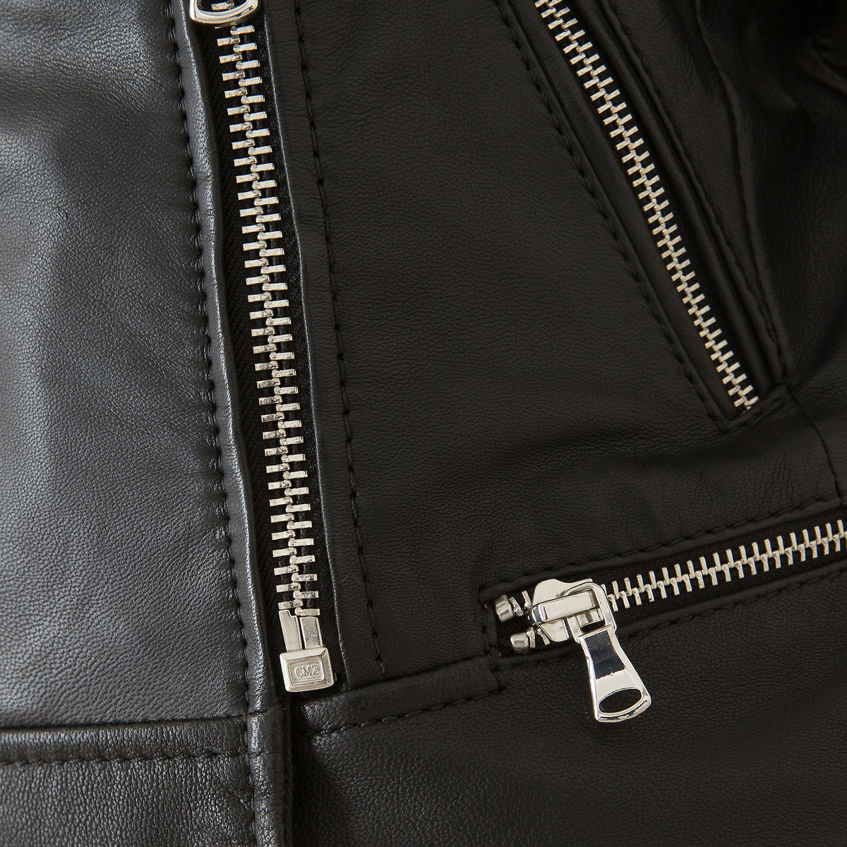 Блузон La Redoute Кожаный укороченный YOKO XL черный, размер XL - фото 4