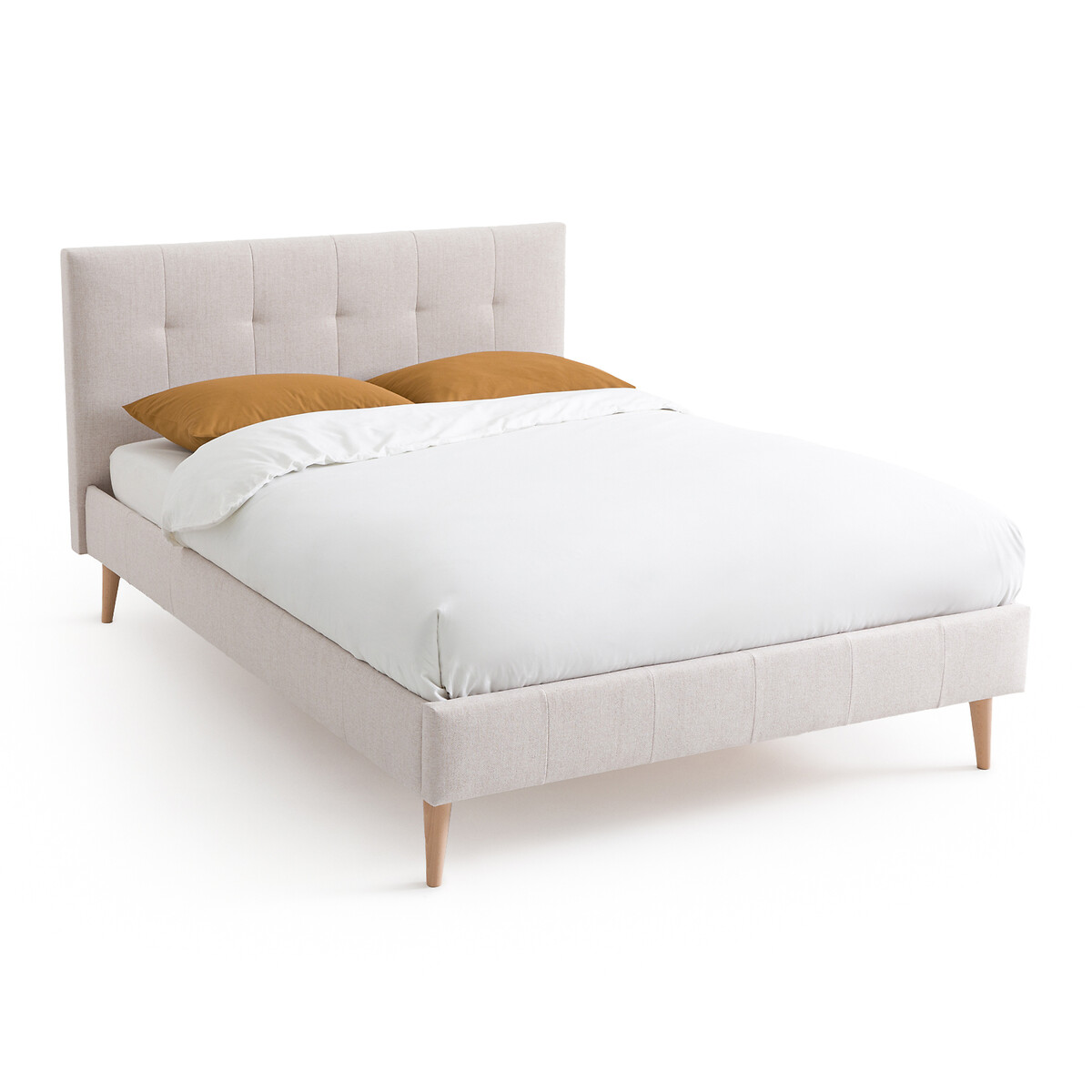 Кровать с кроватным основанием Dielo  140 x 190 см бежевый LaRedoute, размер 140 x 190 см - фото 1