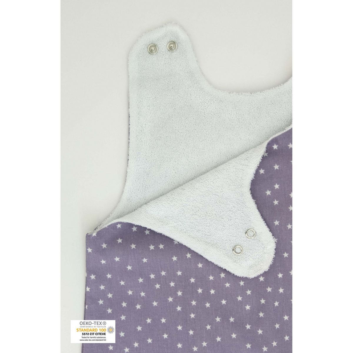 Gigoteuse Eté Coton Bio Lilas Etoiles 70cm 0-6mois