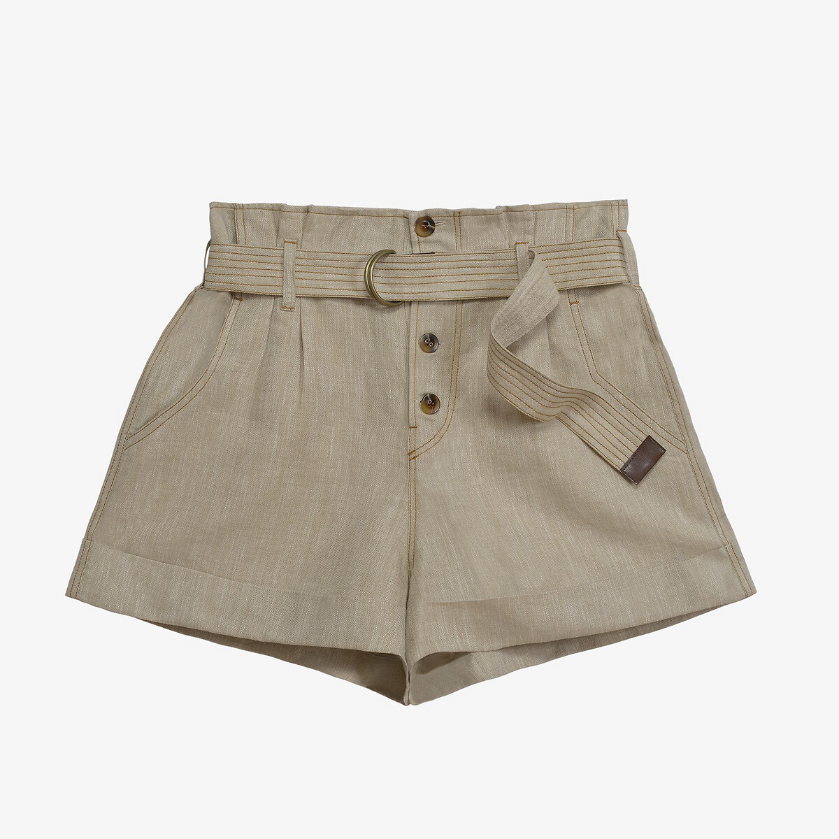 

Шорты La Redoute, Бежевый, На высоком поясе с ремешком JACQUES 38 (FR) - 44 (RUS) бежевый