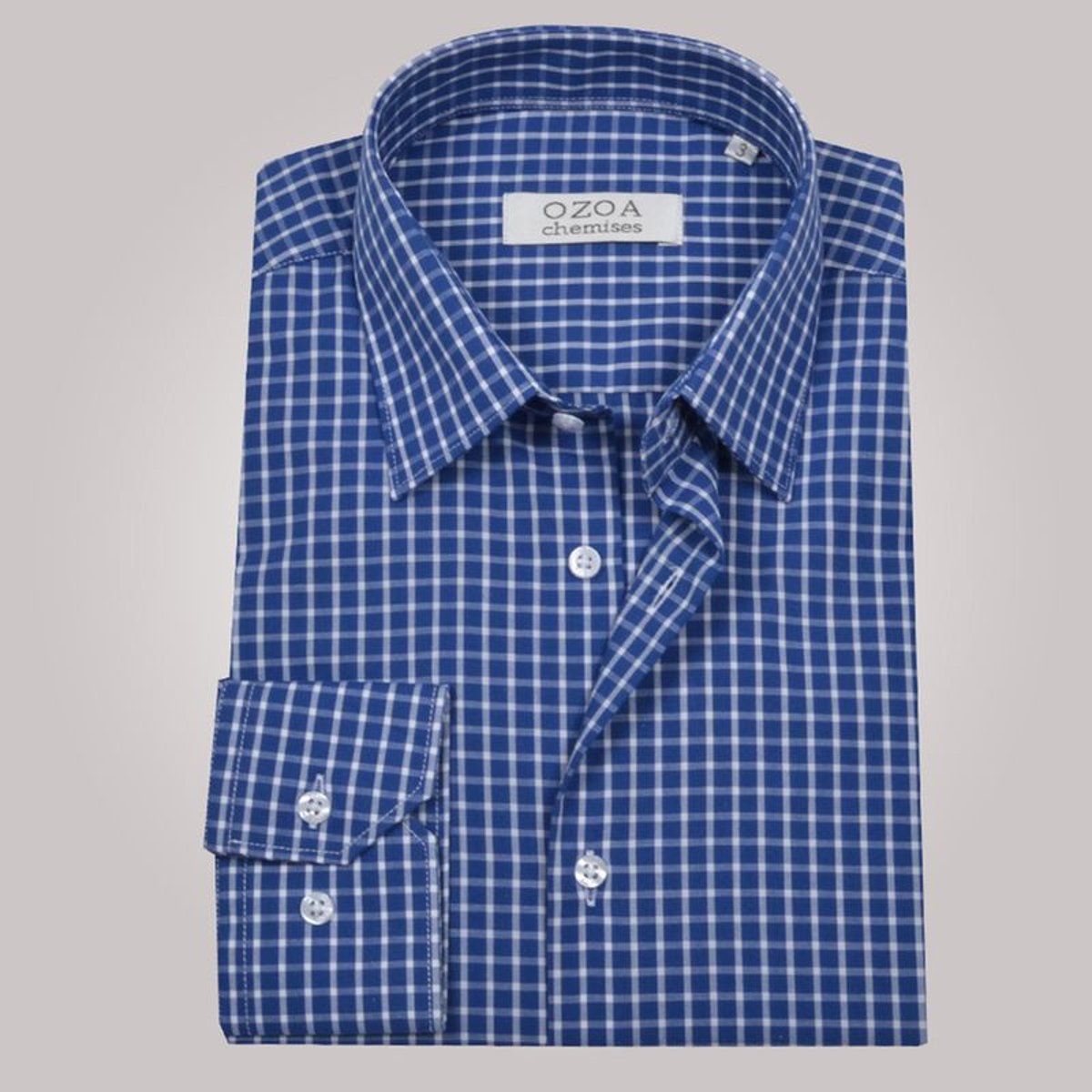 Chemise non cintrée à carreaux, en coton