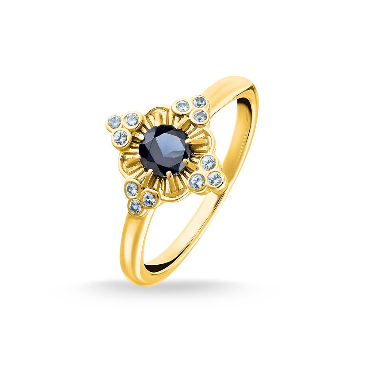 Bague Royalty Doré Ring Argent Sterling 925 ; Plaqué Or Jaune 18 Carats