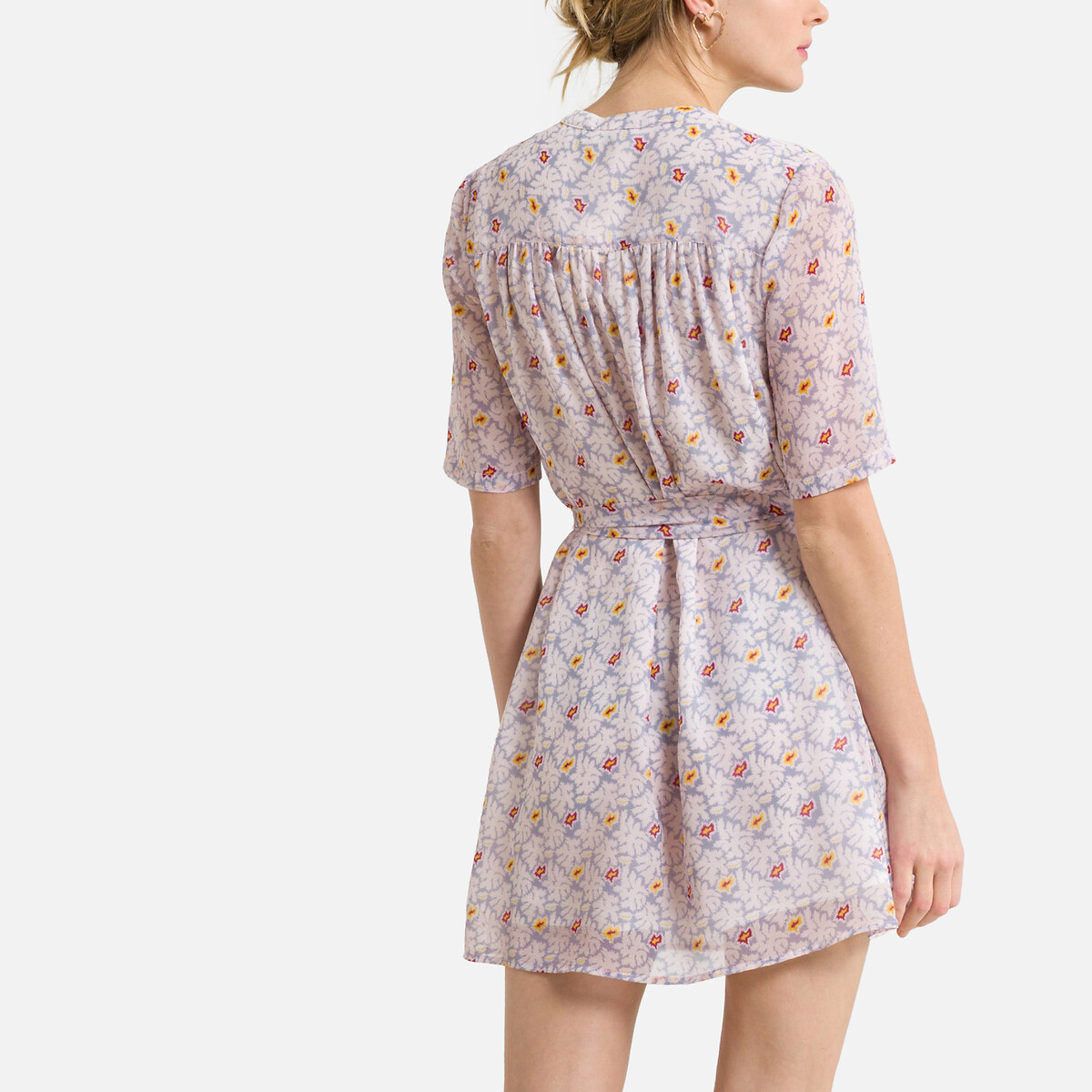 Платье SEE U SOON С короткими рукавами и рисунком 0(XS) розовый, размер 0(XS) С короткими рукавами и рисунком 0(XS) розовый - фото 4