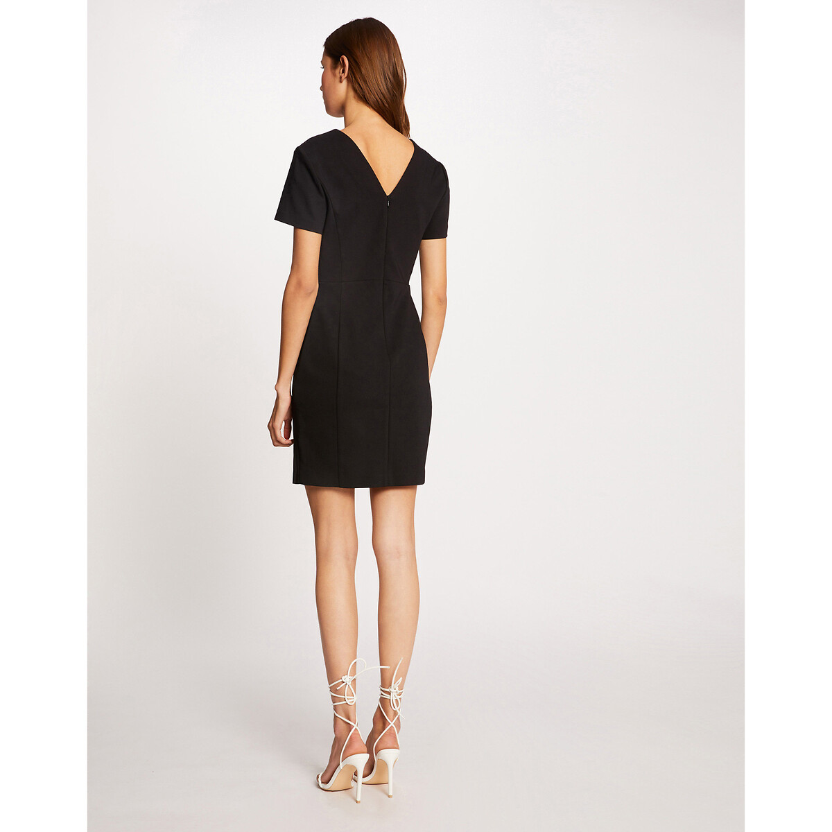 Платье LaRedoute Короткое приталенное с V-образным вырезом 48 черный, размер 48 - фото 3