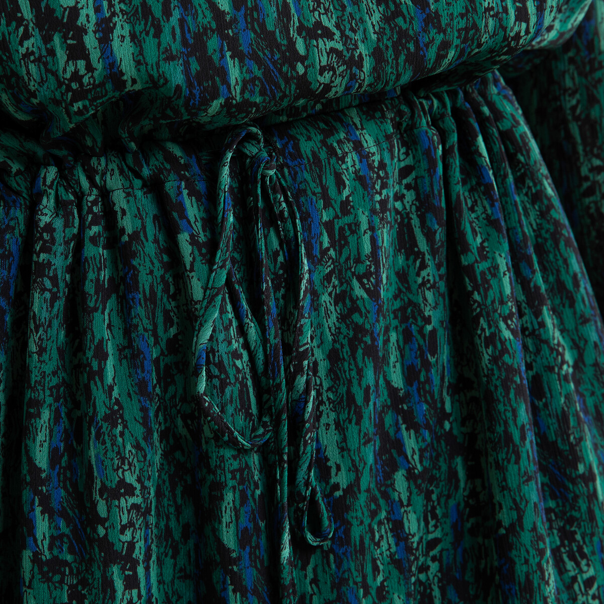 Платье La Redoute Из вуали с принтом длинное с длинными рукавами 40 (FR) - 46 (RUS) зеленый, размер 40 (FR) - 46 (RUS) Из вуали с принтом длинное с длинными рукавами 40 (FR) - 46 (RUS) зеленый - фото 4
