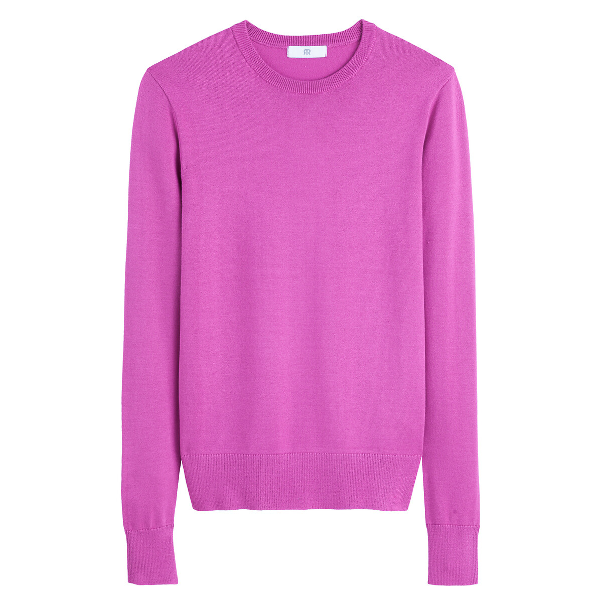 Пуловер С круглым вырезом базовая модель M фиолетовый LaRedoute, размер M - фото 5