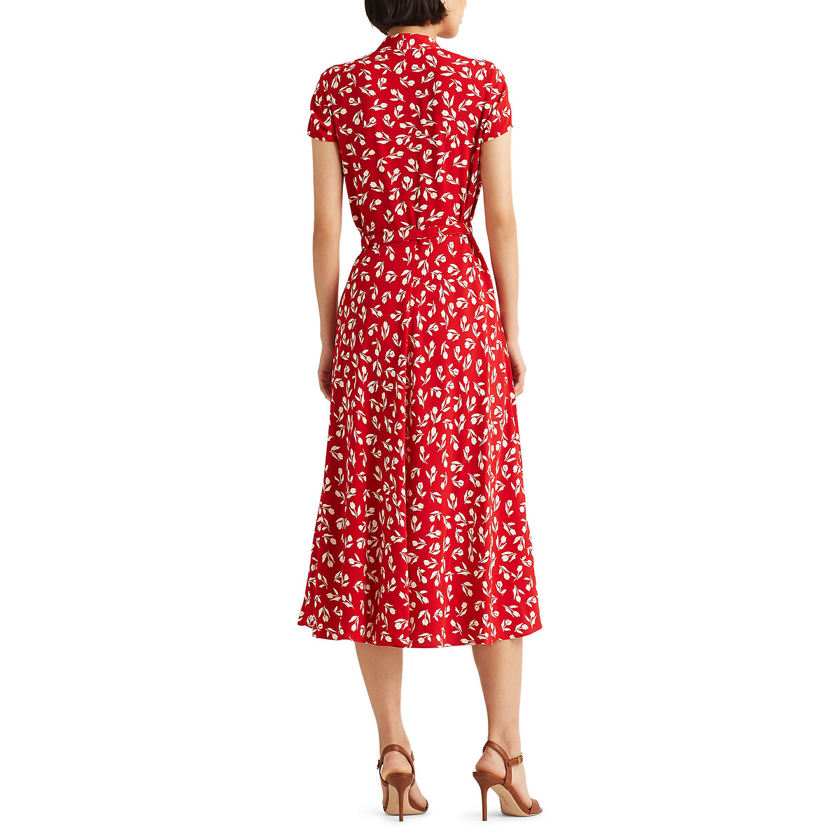 Платье LAUREN RALPH LAUREN С принтом миди с короткими рукавами XL красный, размер XL - фото 3