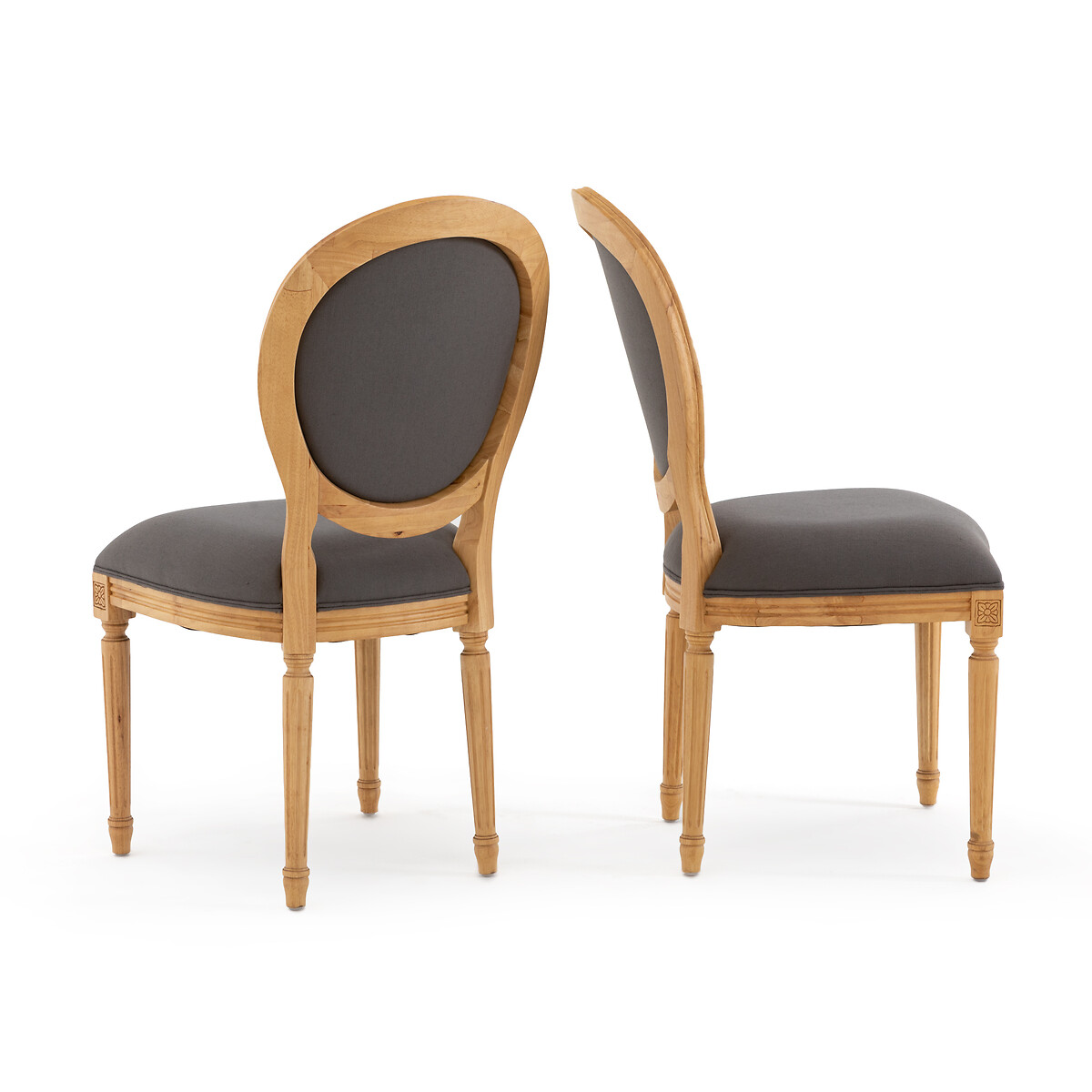 Комплект из  стульев Nottingham La Redoute В стиле Людовика XVI единый размер серый - фото 2