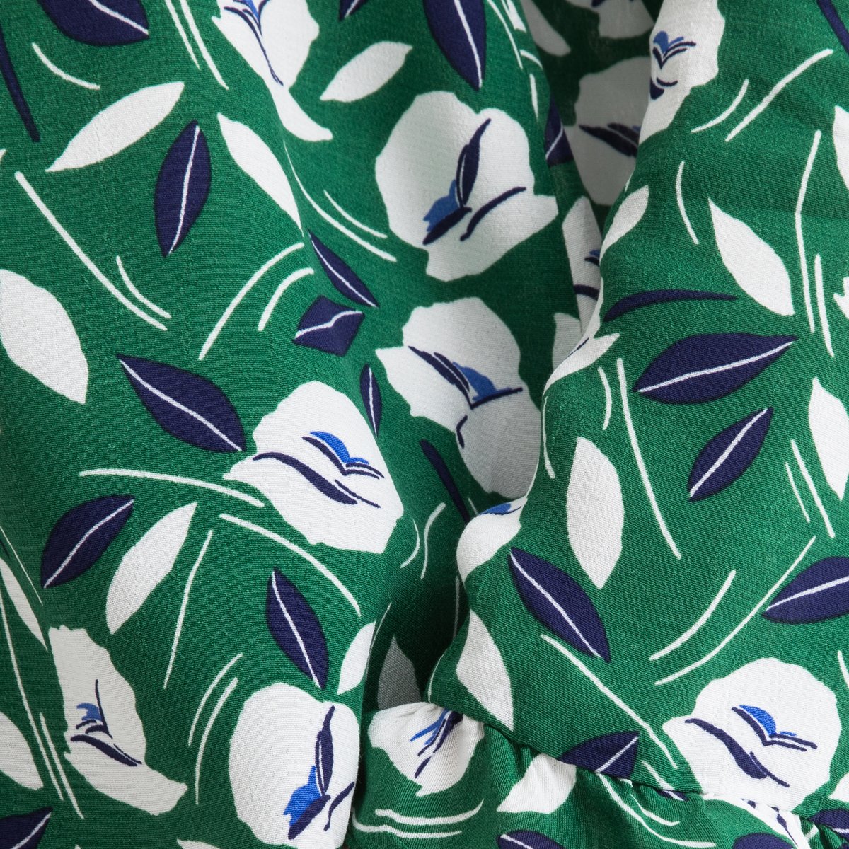 Блузка La Redoute С принтом и V-образным вырезом длинные рукава XS зеленый, размер XS - фото 4