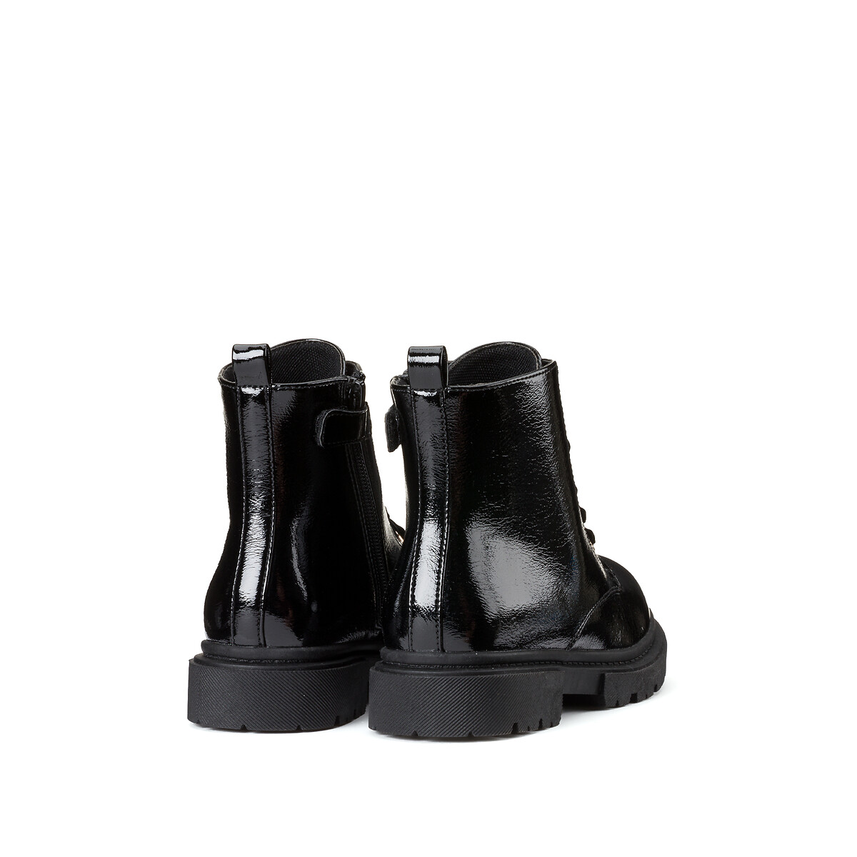 Ботинки Лакированные на молнии и шнуровке 28 черный LaRedoute, размер 28 - фото 4