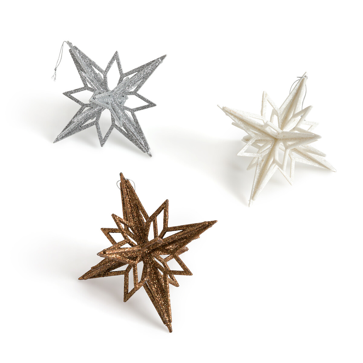 Набор из трех украшений в форме звезды Estrella  единый размер разноцветный LaRedoute
