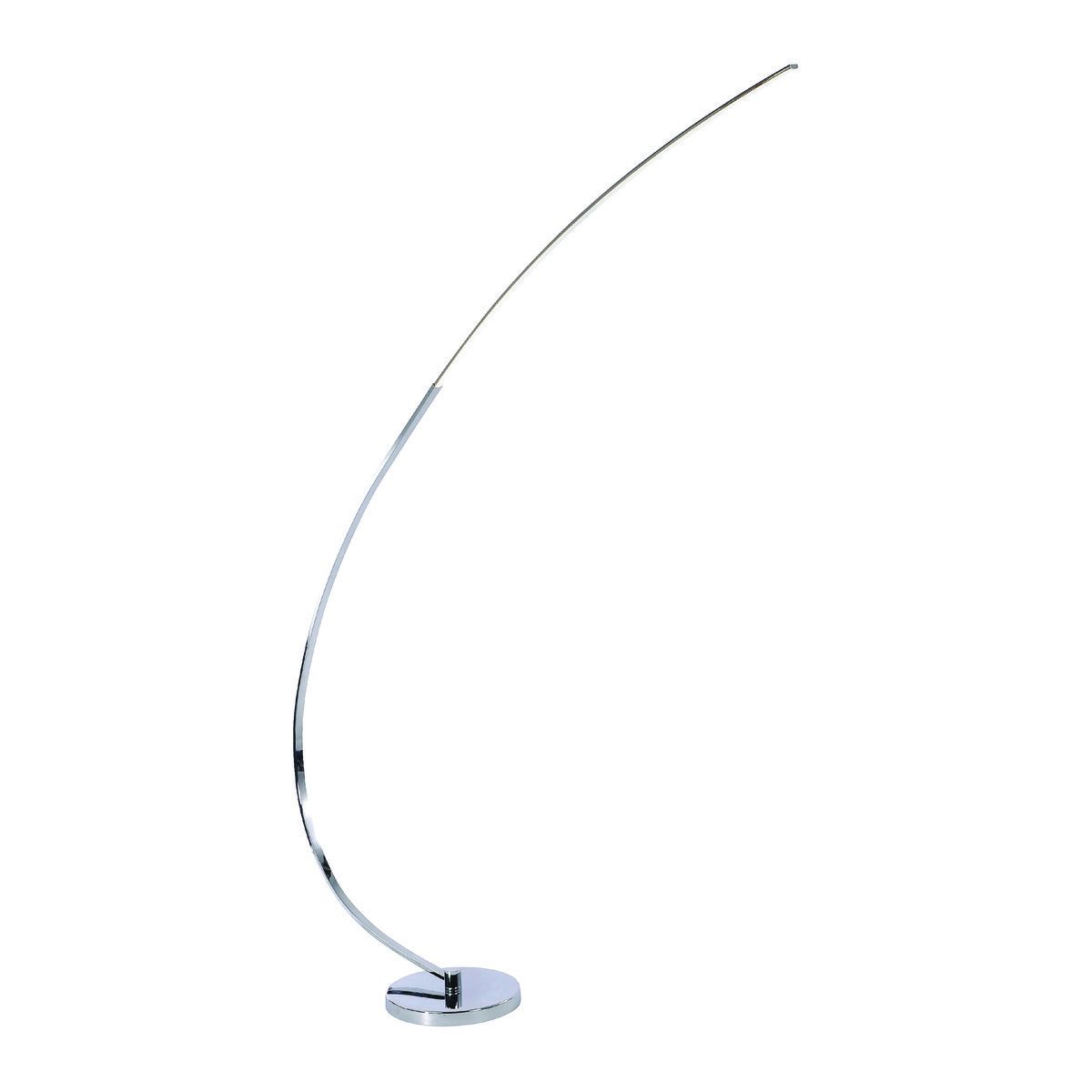 Lampadaire arc LED CHROMO argenté en métal