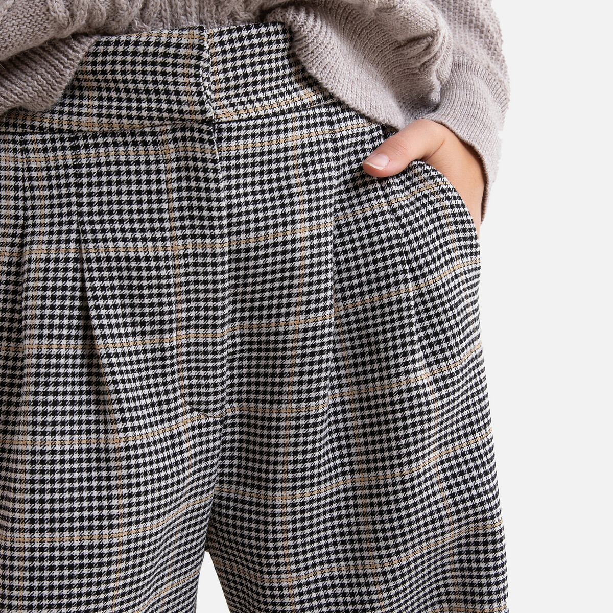 

Брюки LaRedoute, Бежевый, Широкие в клетку 2(M) бежевый