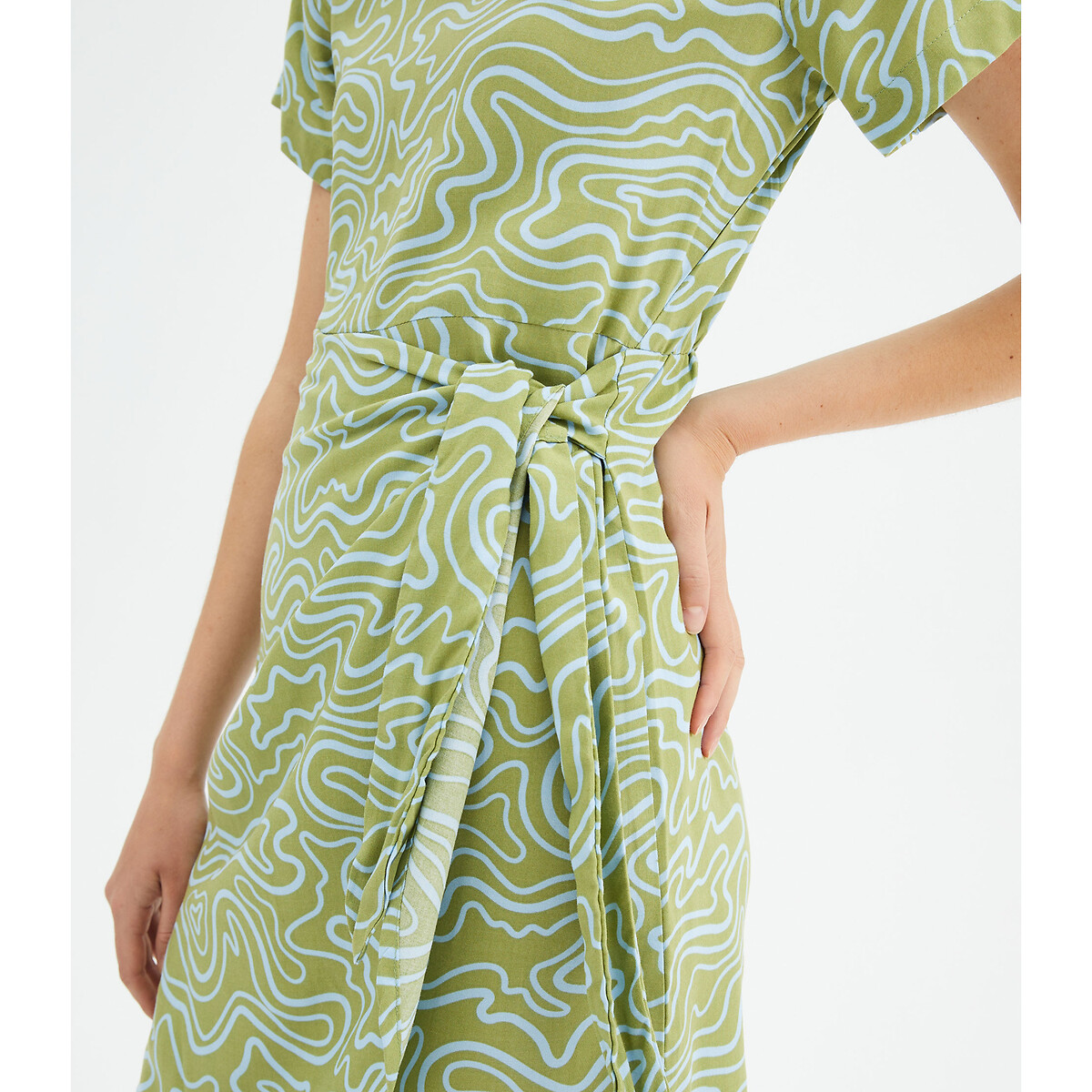 Платье С запахом короткими рукавами и принтом M зеленый LaRedoute, размер M - фото 2