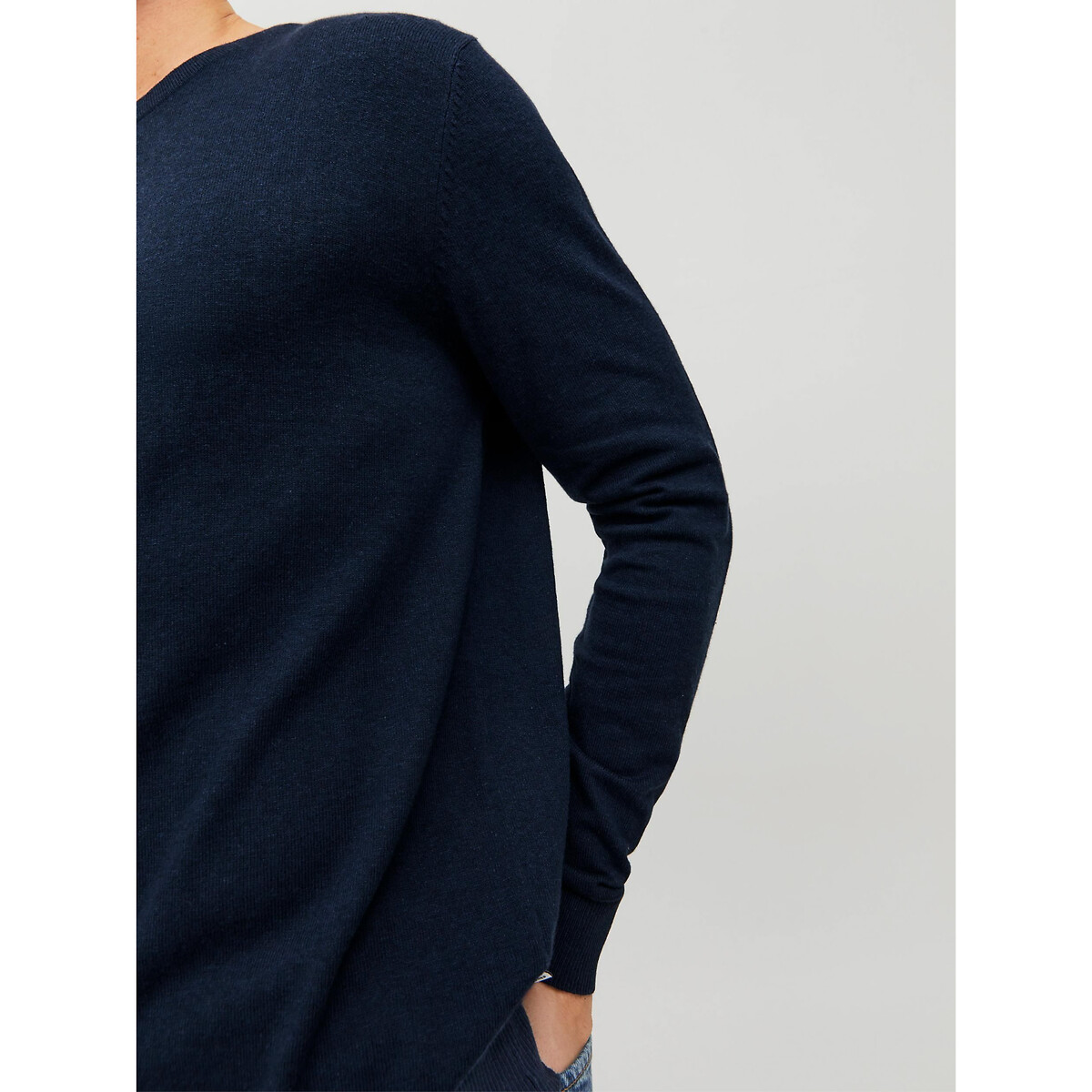 Пуловер С круглым вырезом L синий LaRedoute, размер L - фото 4