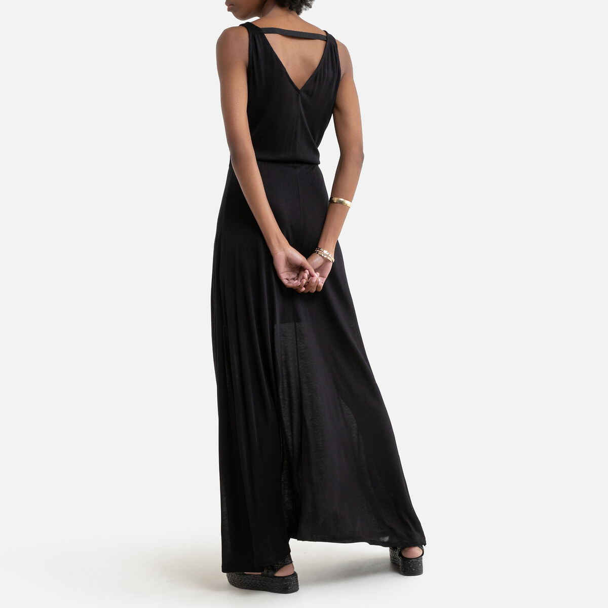 Платье LaRedoute Длинное без рукавов круглый вырез XL черный, размер XL - фото 4