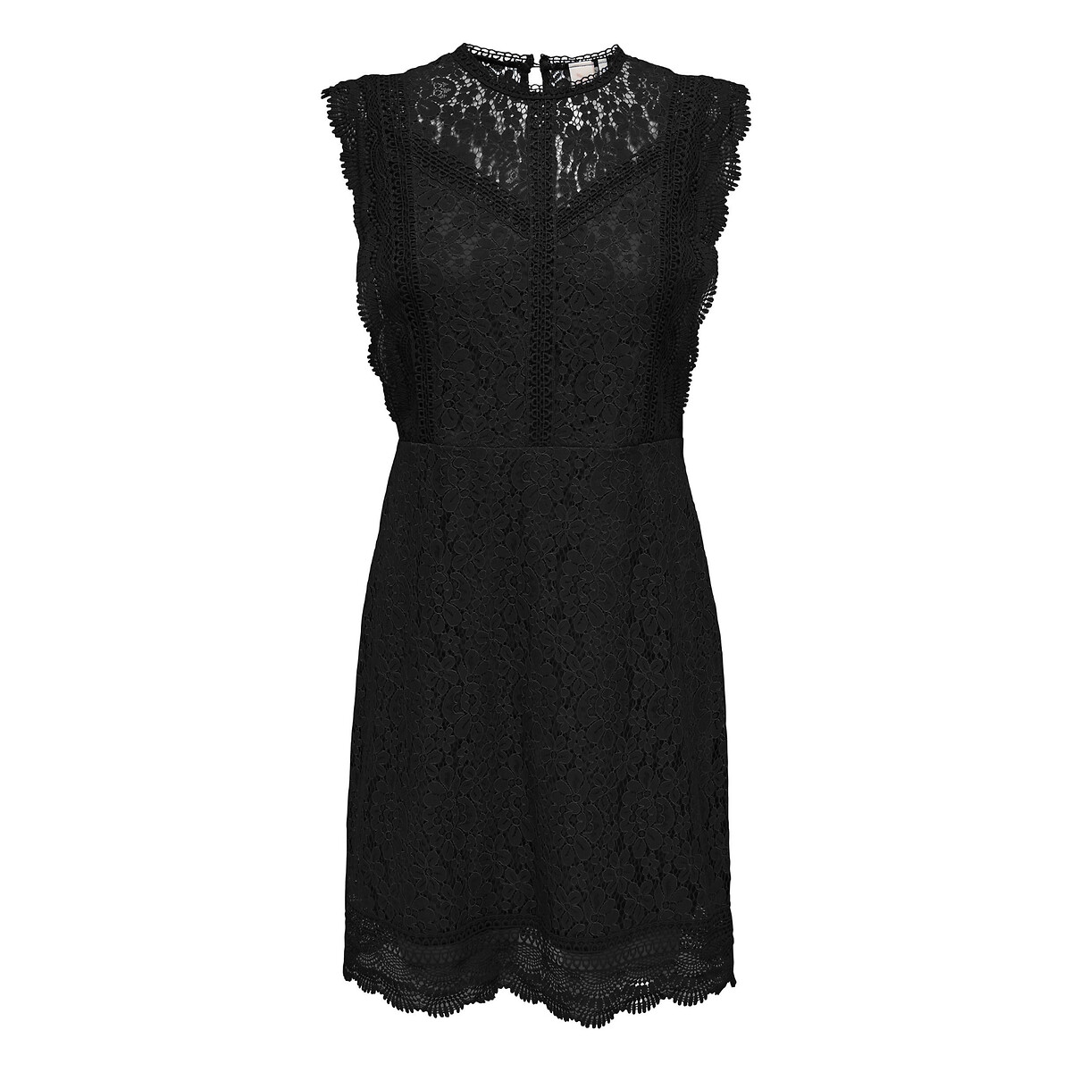 Платье короткое из кружева  XS черный LaRedoute, размер XS