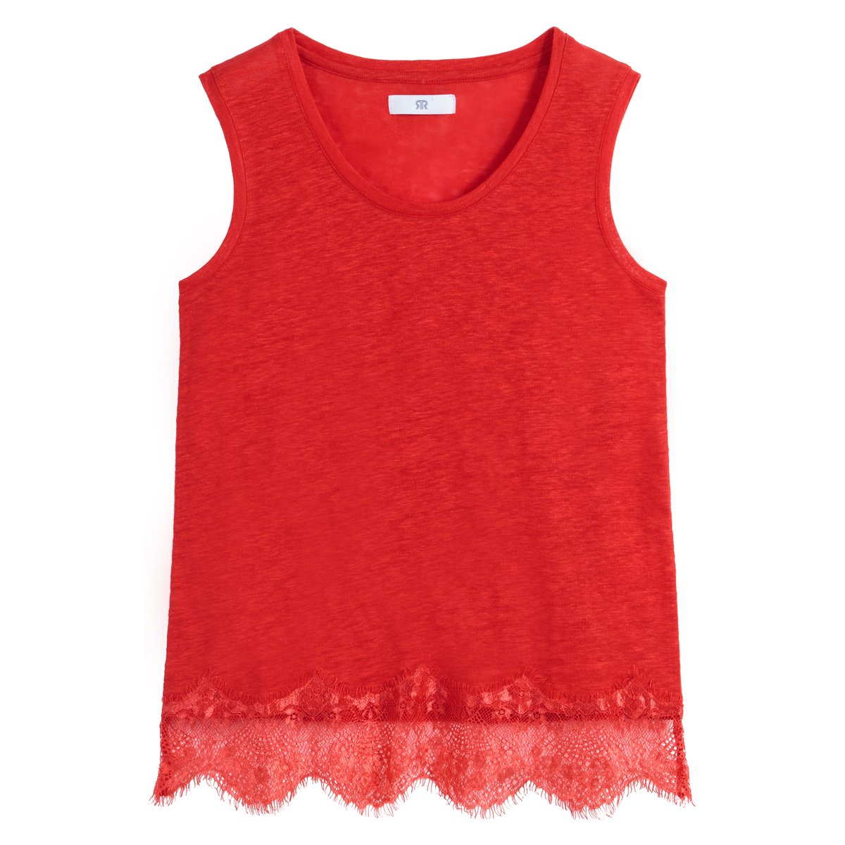

Топ LA REDOUTE COLLECTIONS, Красный, Из льна с круглым вырезом S красный