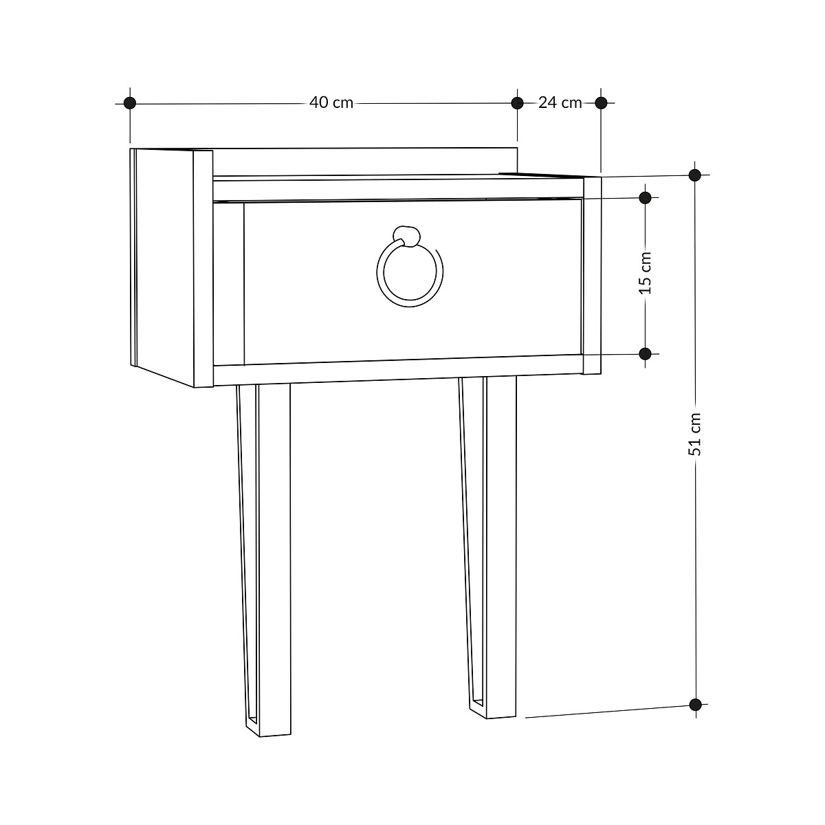 Прикроватная Тумба SPONGE NIGHTSTAND единый размер каштановый LaRedoute - фото 2