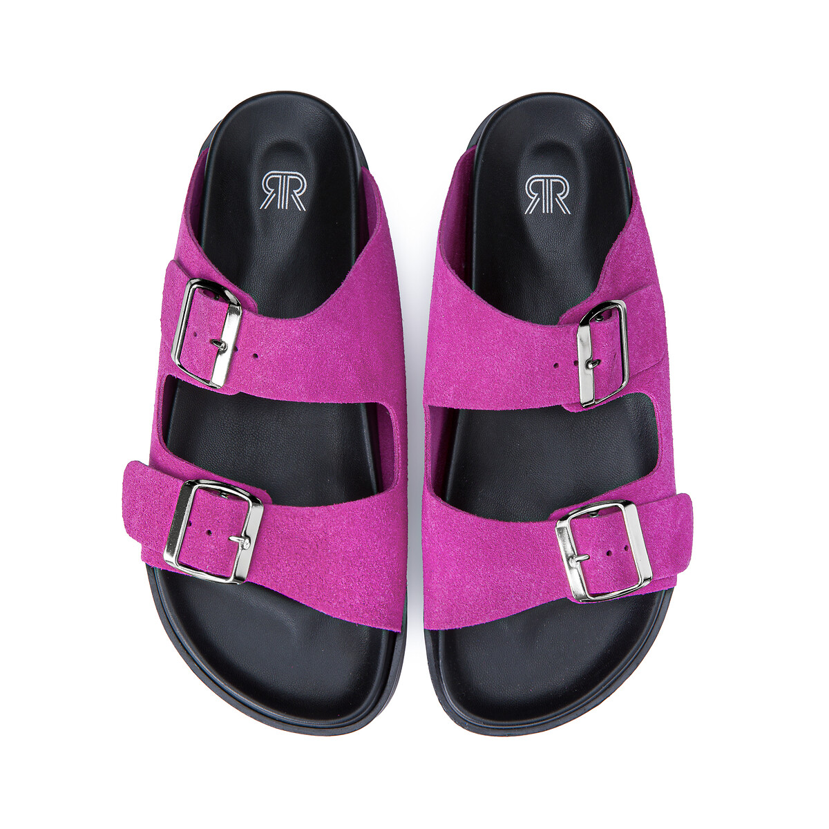 Туфли Без задника из кожи с двумя пряжками 39 розовый LaRedoute, размер 39 - фото 3