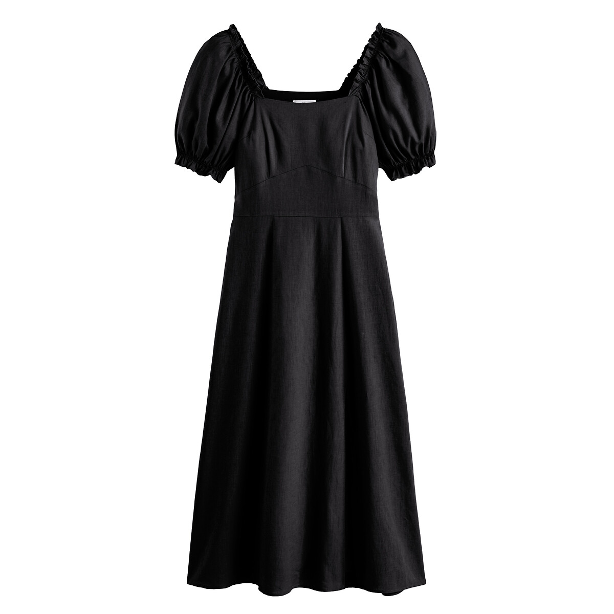 Платье LA REDOUTE COLLECTIONS Длинное с квадратным вырезом из смешанного льна 44 черный, размер 44 - фото 5