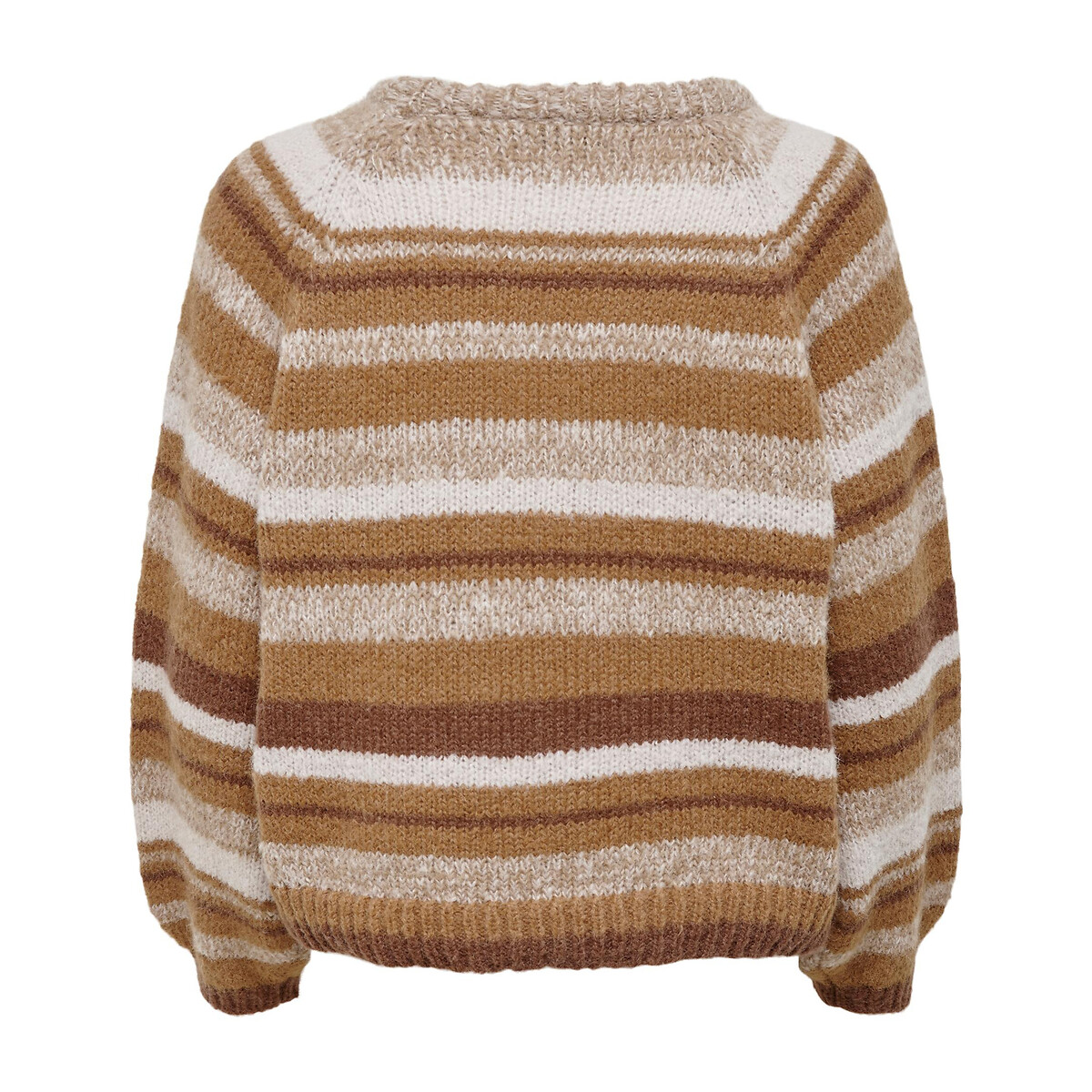 Пуловер В полоску из пышного трикотажа XS каштановый LaRedoute, размер XS - фото 2