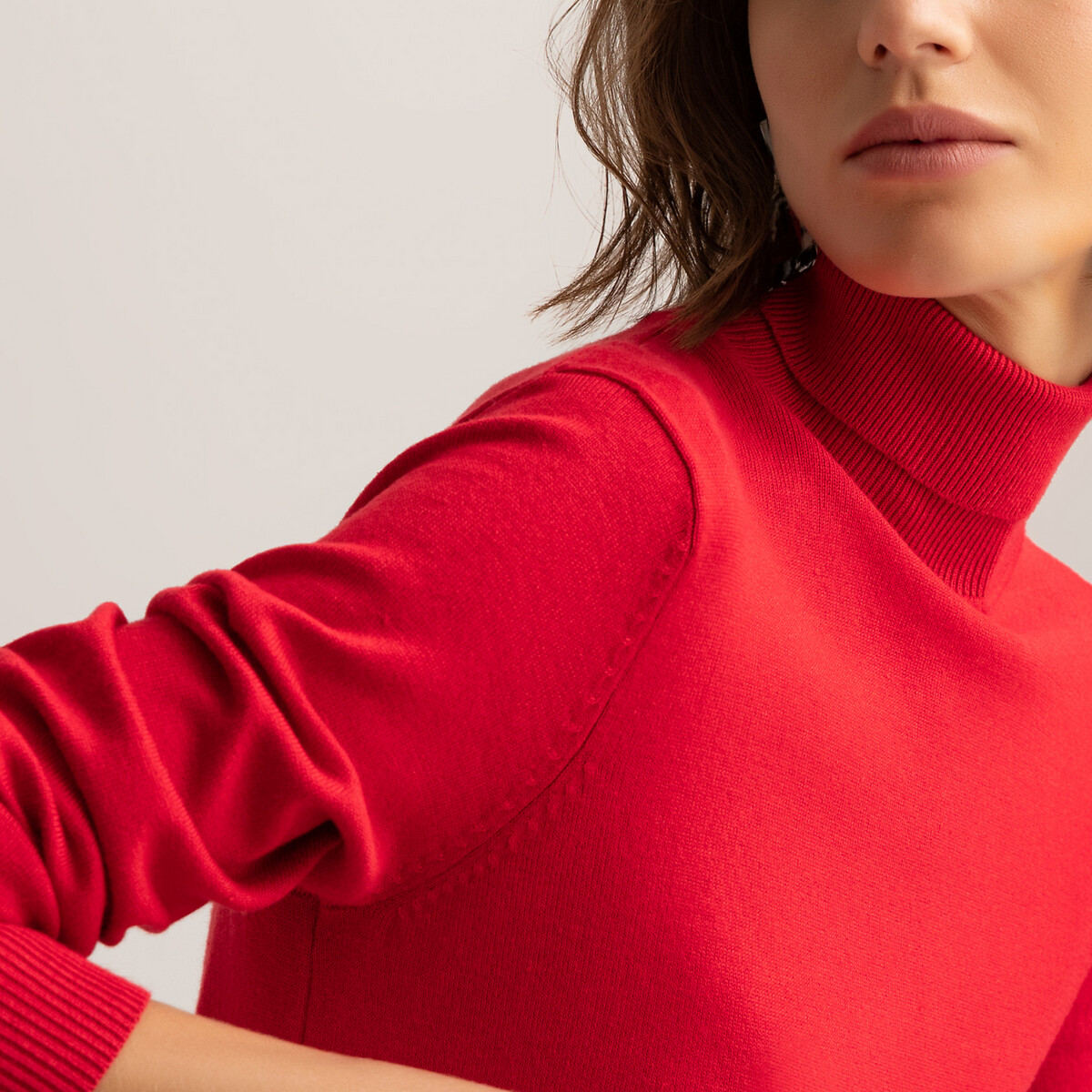 Пуловер La Redoute С воротником-воронка базовая модель S красный, размер S - фото 3