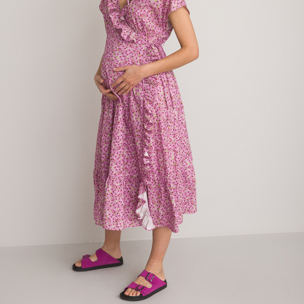 Платье Для периода беременности с воланами 50 розовый LaRedoute, размер 50 - фото 3