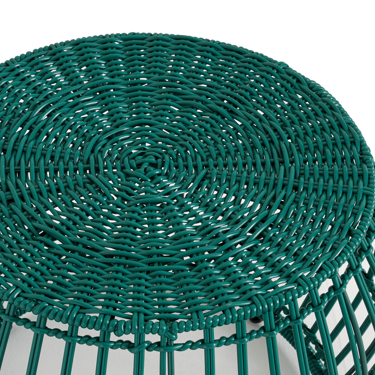 Стол журнальный для сада из плетеного пластика 60 см Kamila  единый размер зеленый LaRedoute - фото 2
