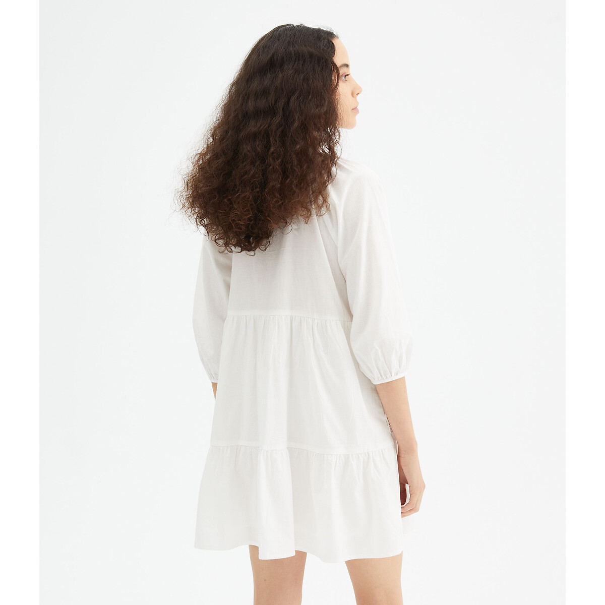 Платье С рукавами 34 M белый LaRedoute, размер M - фото 3