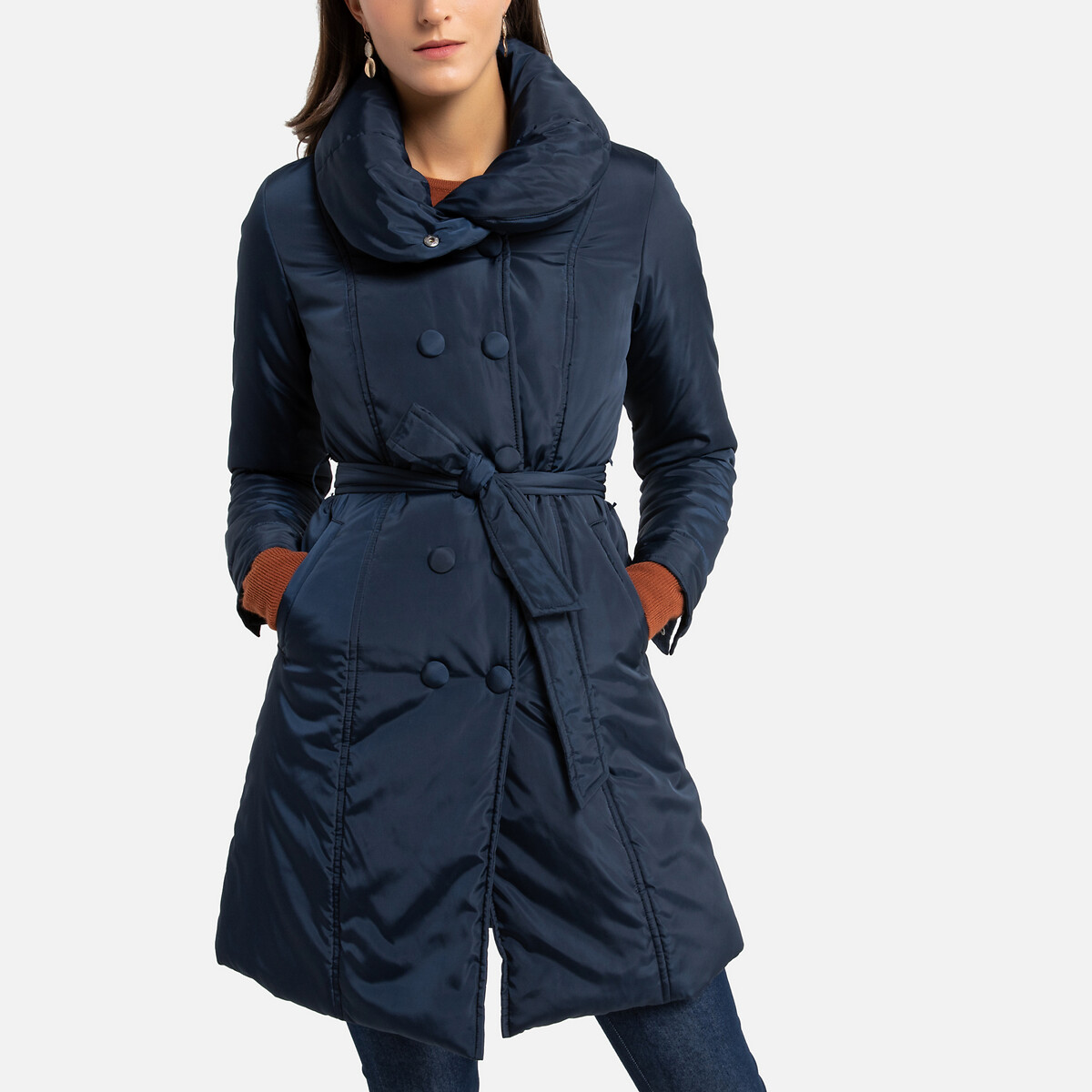 Куртка La Redoute Стеганая средней длины зимняя модель 44 (FR) - 50 (RUS) синий, размер 44 (FR) - 50 (RUS)