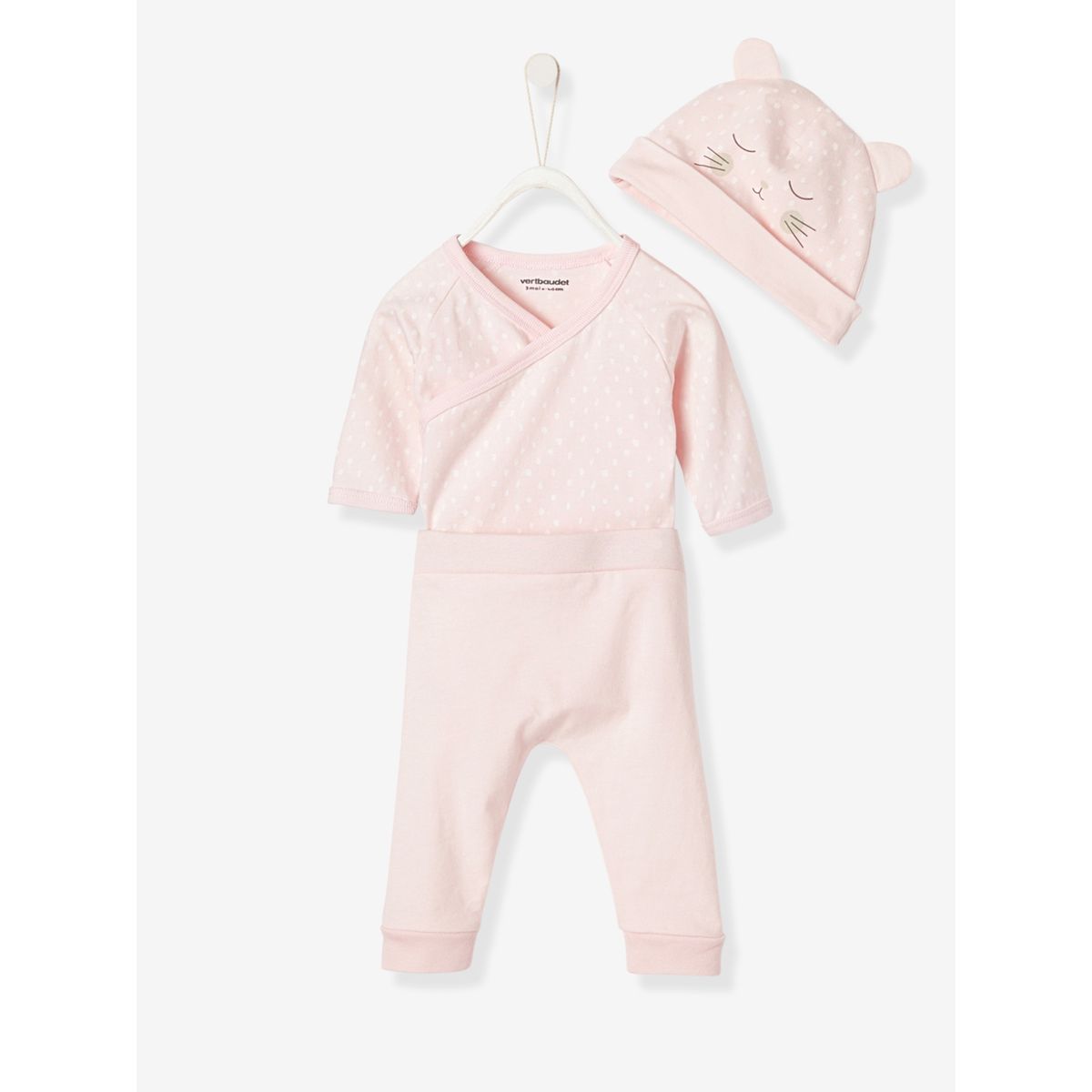 Kit bébé naissance 3 pièces en pur coton bio