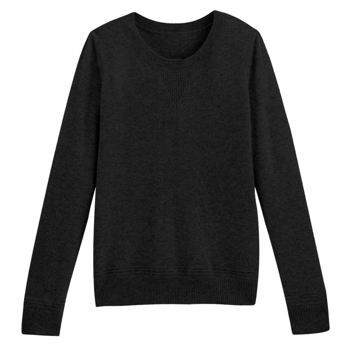 Пуловер La Redoute С круглым вырезом из кашемира XXL черный, размер XXL - фото 5