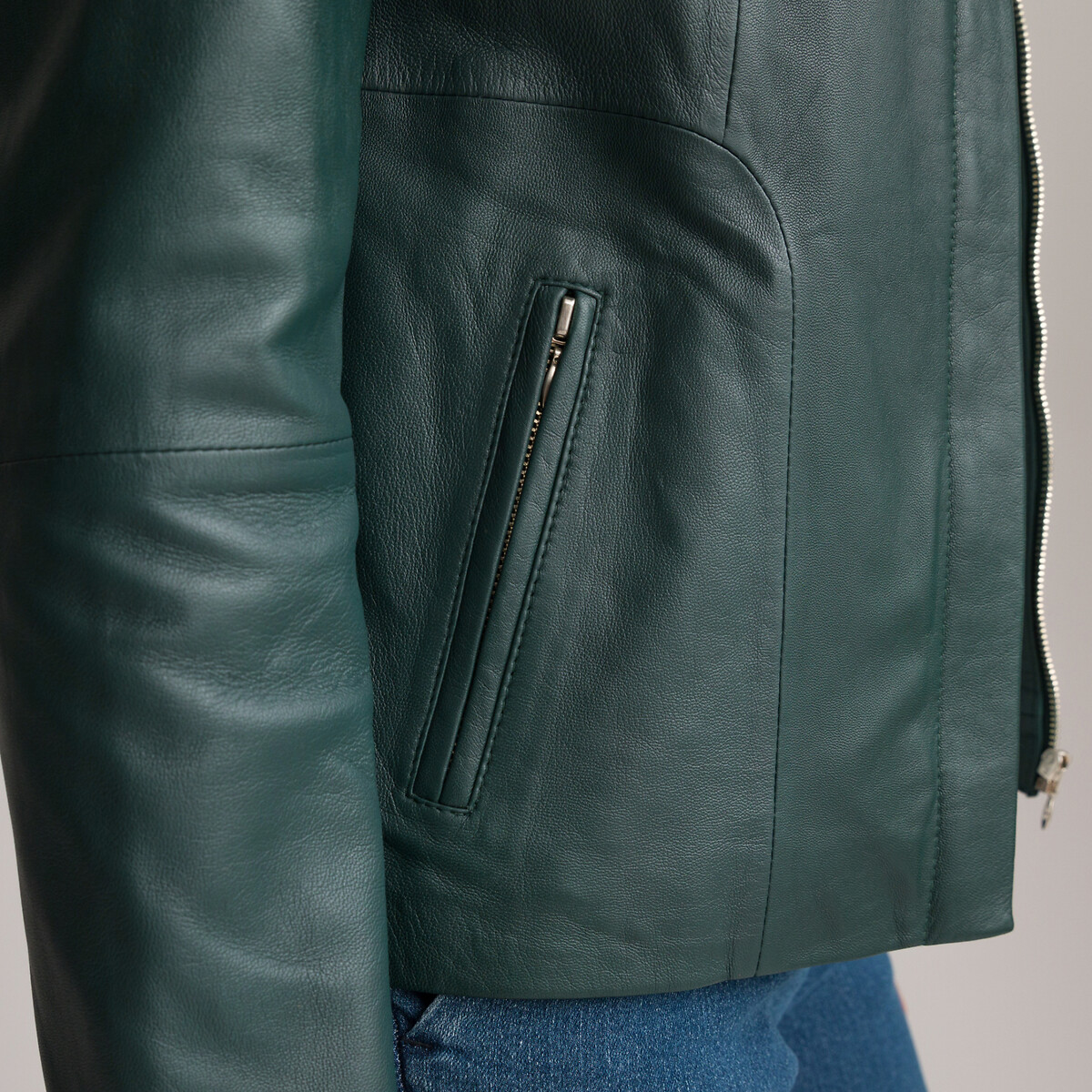 Куртка ANNE WEYBURN Куртка Короткая из кожи ягненка 44 (FR) - 50 (RUS) зеленый, размер 44 (FR) - 50 (RUS) Куртка Короткая из кожи ягненка 44 (FR) - 50 (RUS) зеленый - фото 2