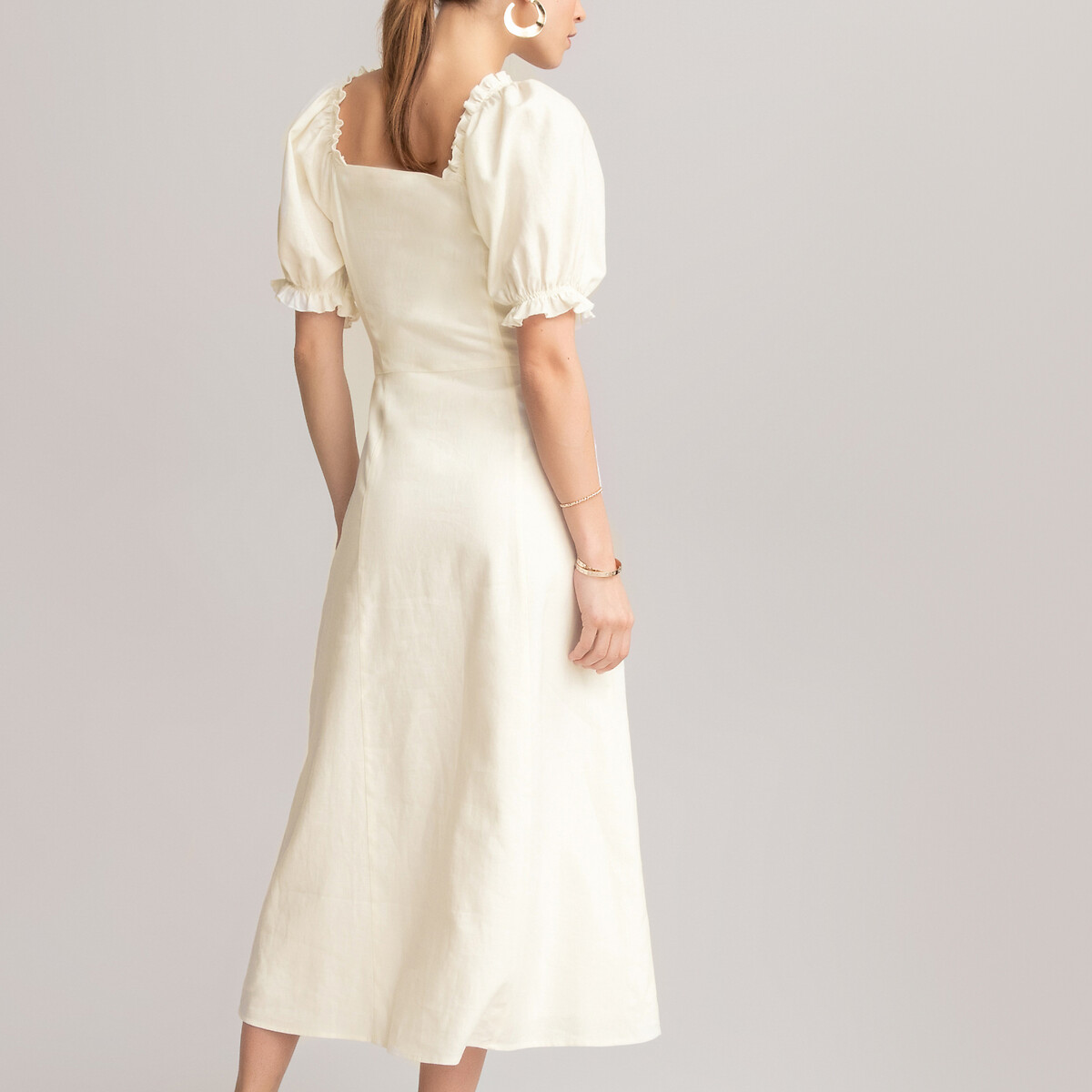 Платье LaRedoute Прямое длина миди 34 короткие рукава 38 (FR) - 44 (RUS) белый, размер 38 (FR) - 44 (RUS) Прямое длина миди 34 короткие рукава 38 (FR) - 44 (RUS) белый - фото 4