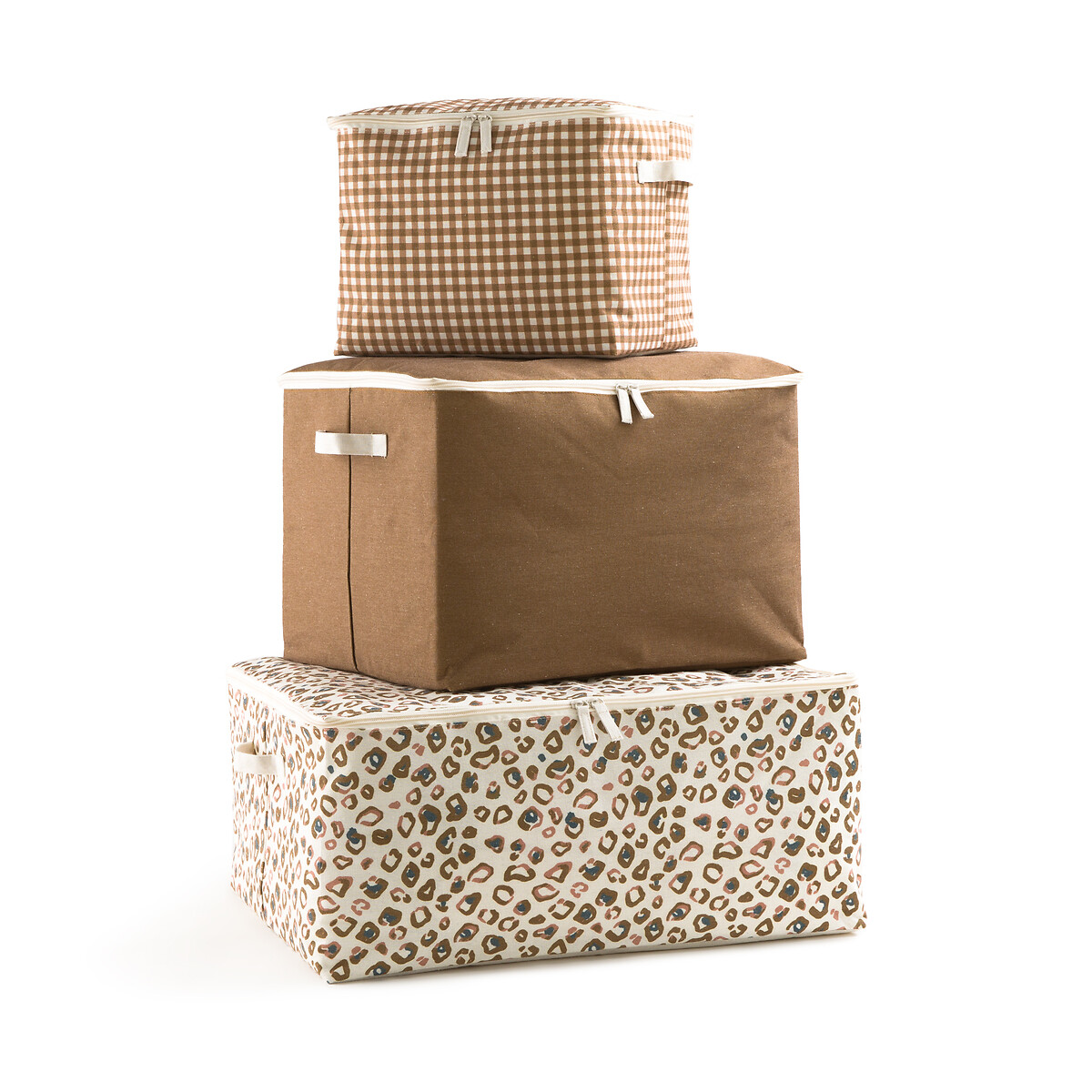 Комплект из трех чехлов для хранения Sunny единый размер бежевый коробка для хранения из льна lisandre единый размер бежевый