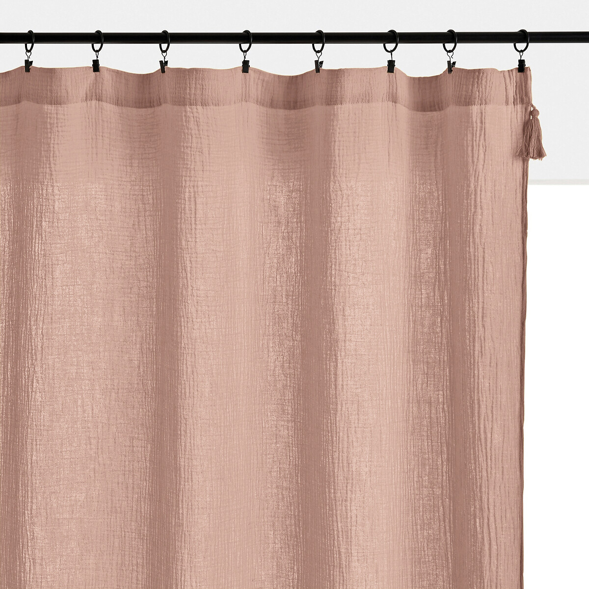 Штора-панно Из хлопчатобумажной газовой ткани Kumla 180 x 140 см розовый