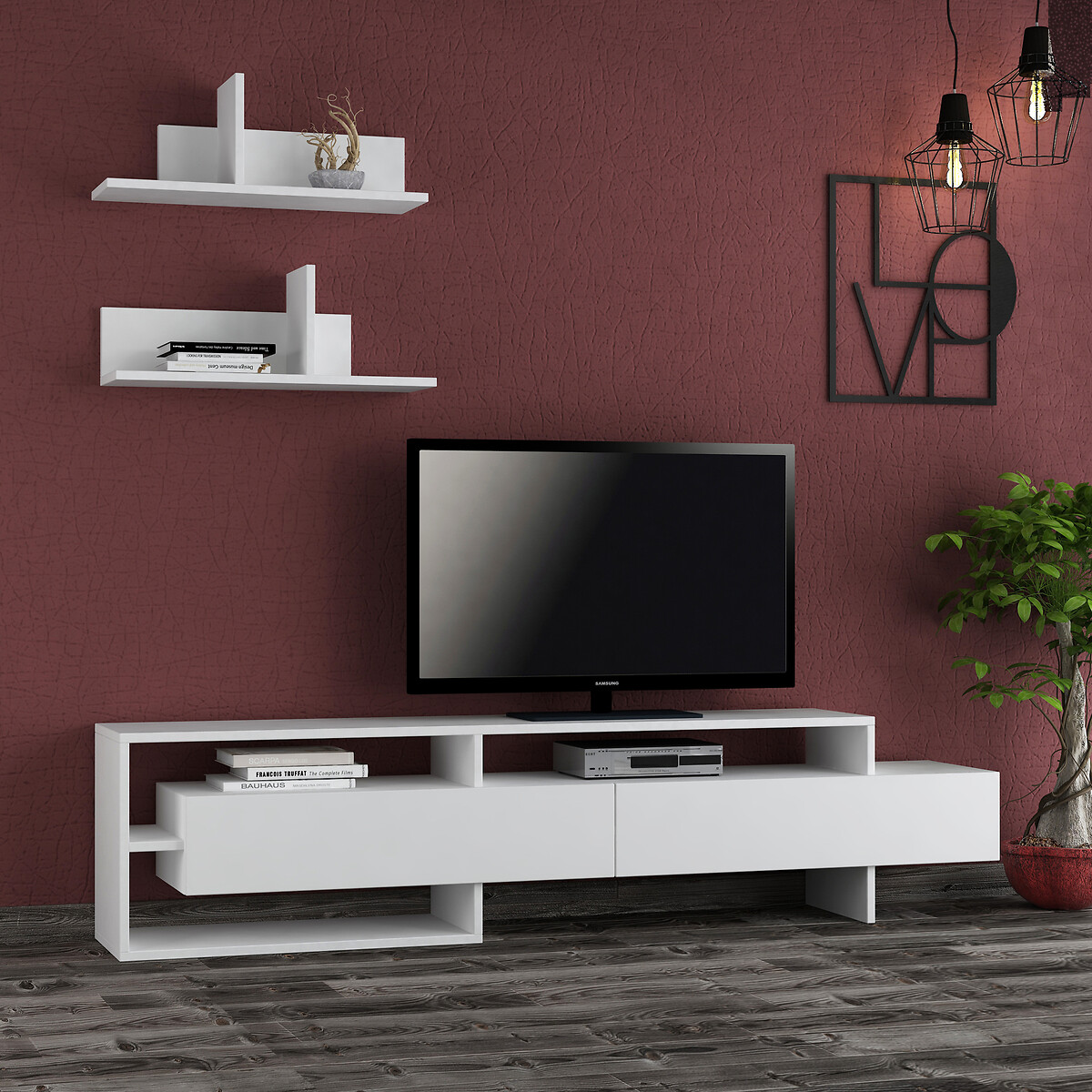 

ТВ LaRedoute, Белый, ТВ тумба GARA TV UNIT WHITE единый размер белый