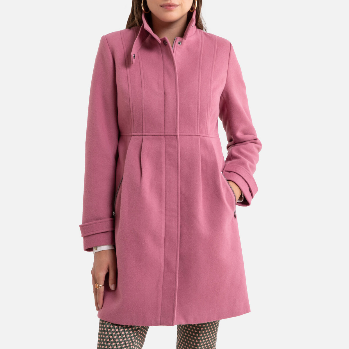 Пальто La Redoute Средней длины с застежкой на молнию 38 (FR) - 44 (RUS) розовый, размер 38 (FR) - 44 (RUS) Средней длины с застежкой на молнию 38 (FR) - 44 (RUS) розовый - фото 1