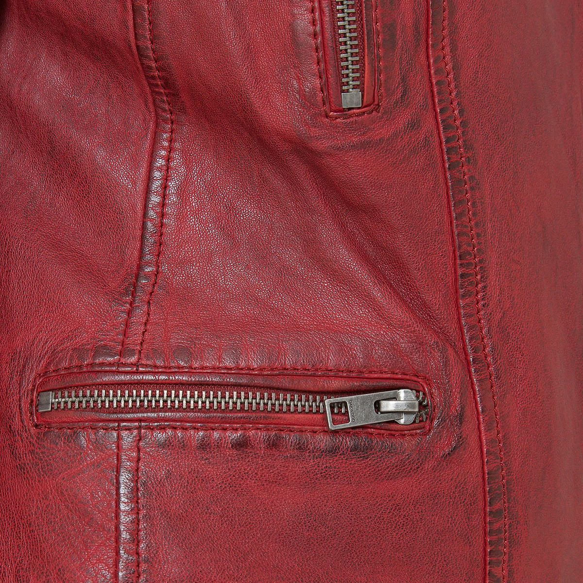 Куртка OAKWOOD Приталенная из кожи мутона VIDEO S красный, размер S - фото 4