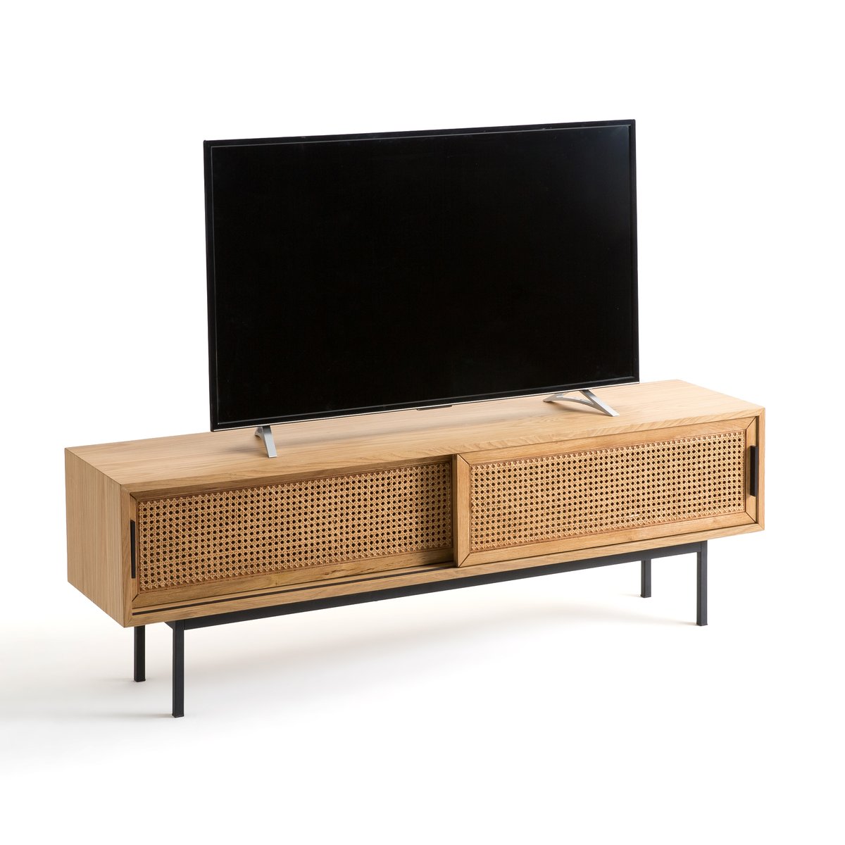 Мебель Для TV дуба и плетеного материала 160 см Waska единый размер каштановый