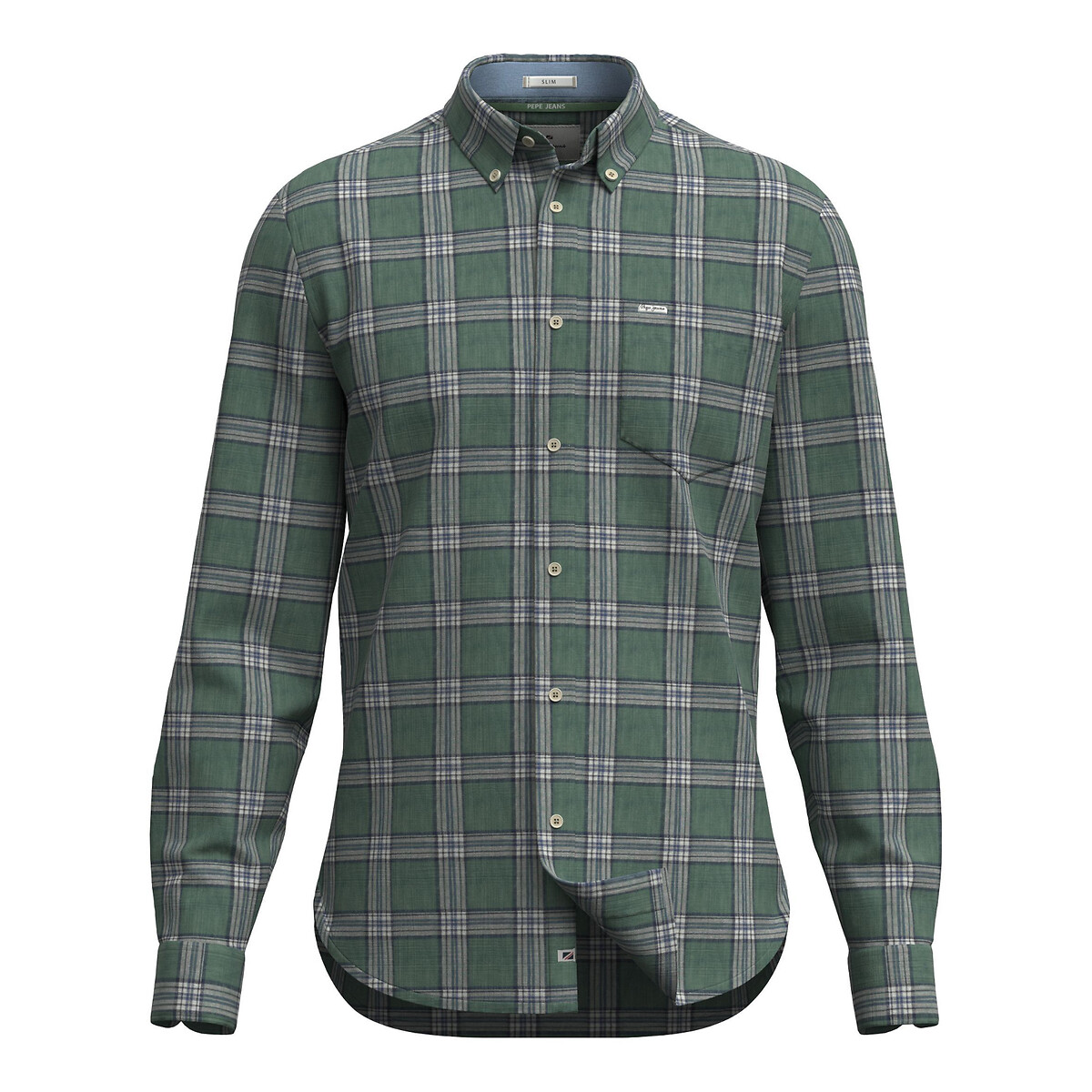Рубашка Из твила в воротником с пуговицам XXL зеленый LaRedoute, размер XXL - фото 1