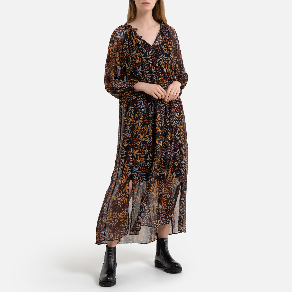 

Платье La Redoute, Черный, Из вуали с принтом MAITENA M/L черный